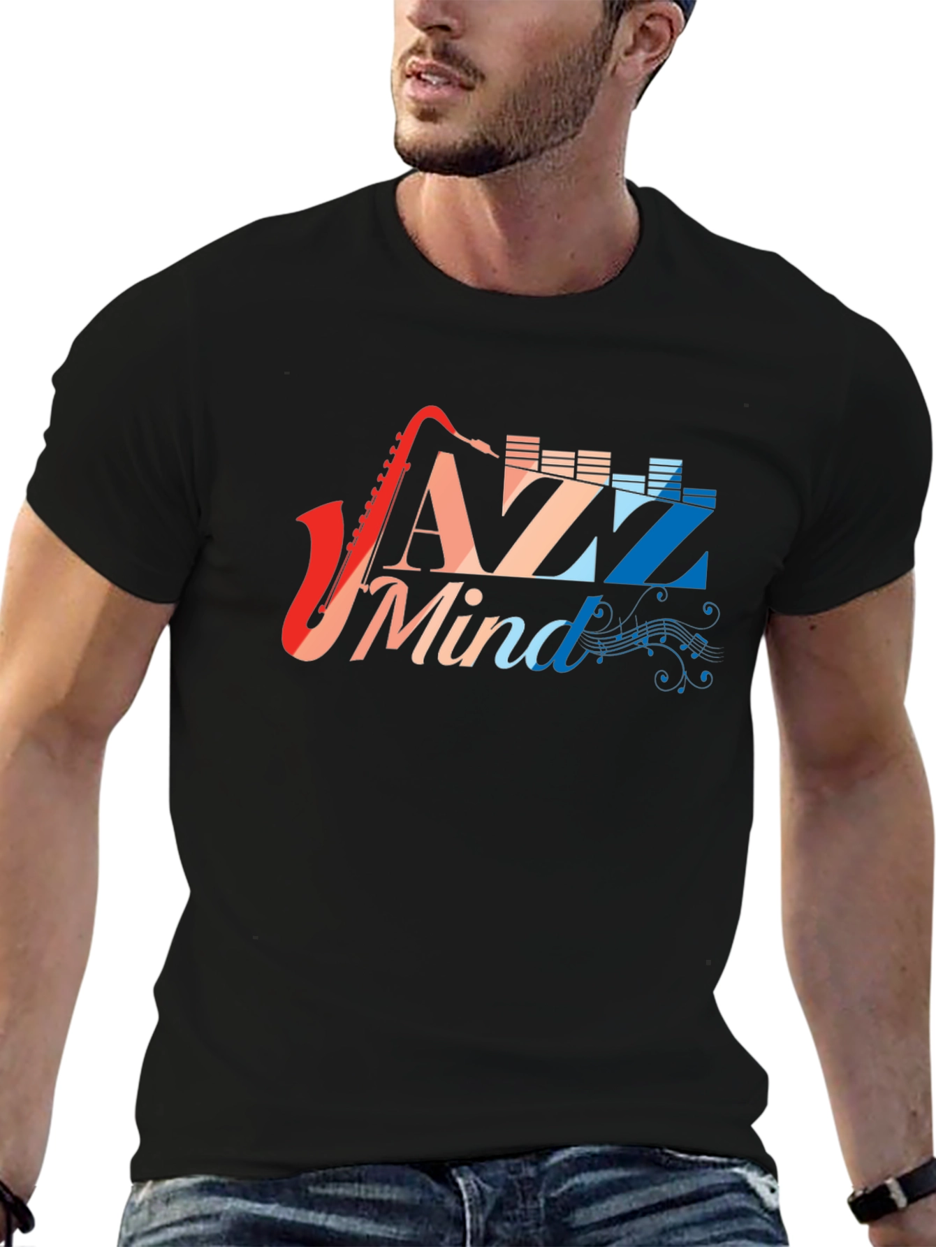 Jazz Mind Black T-Shirt - Music Lover Tee