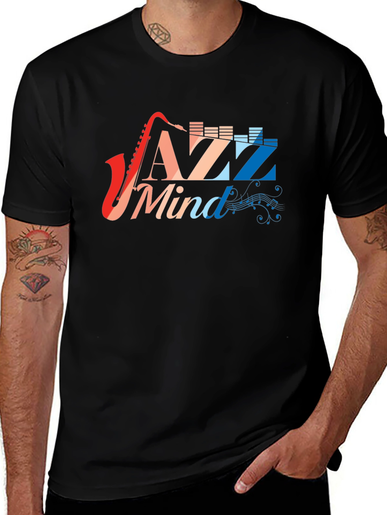 Jazz Mind Black T-Shirt - Music Lover Tee