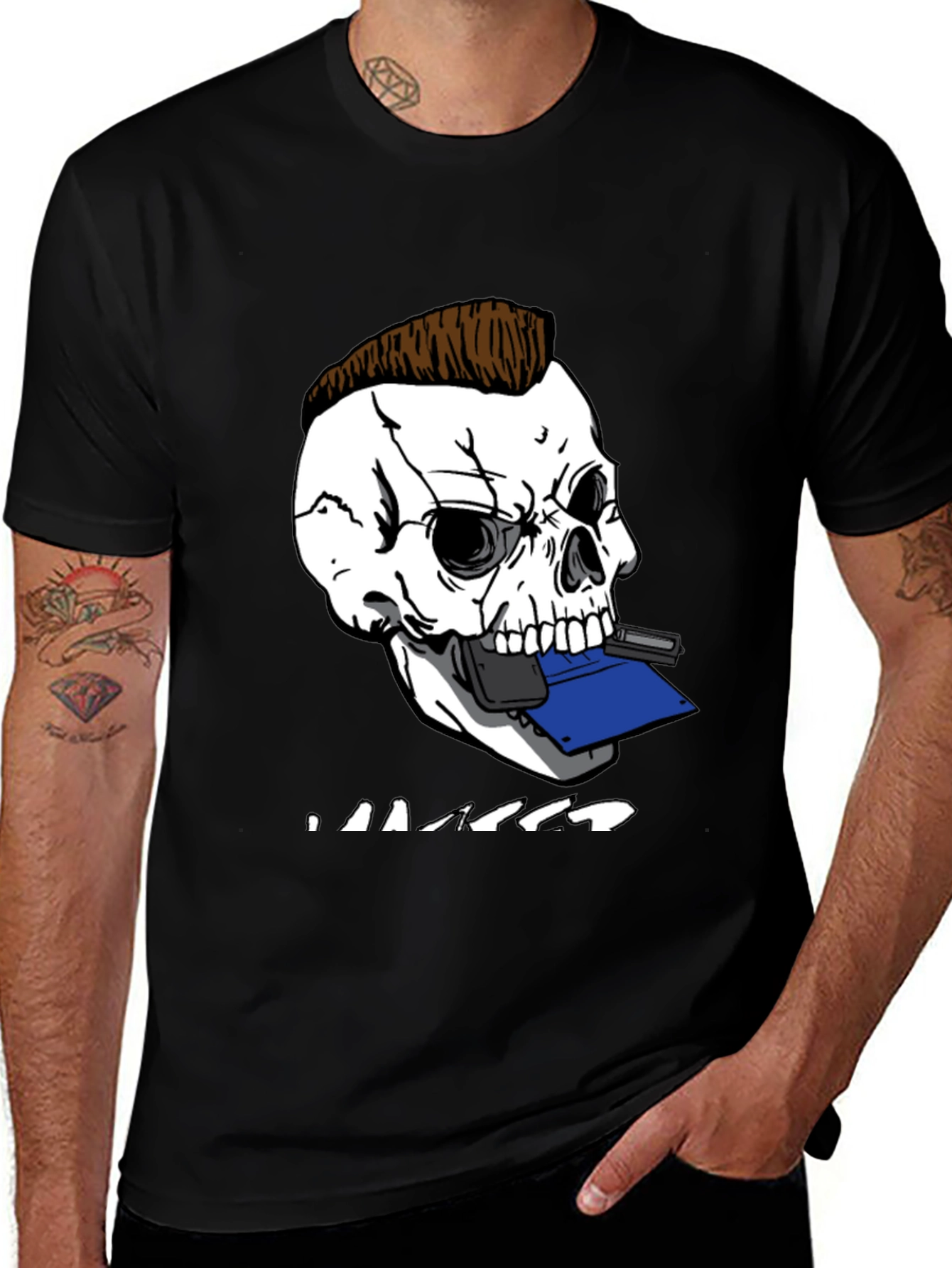 Skull Hacker Tee - Edgy Graphic T-Shirt