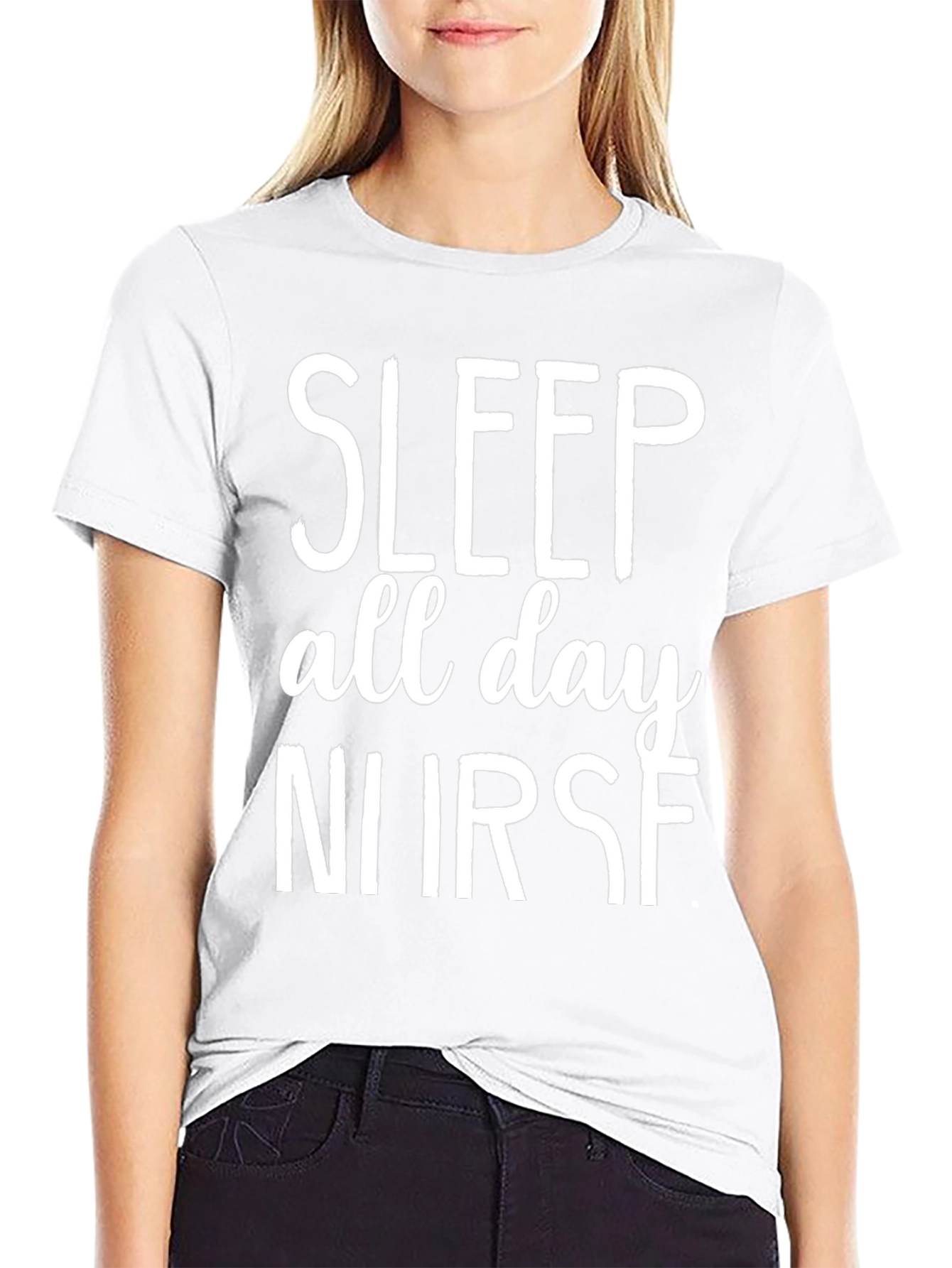Sleep All Day Nurse Black T-Shirt