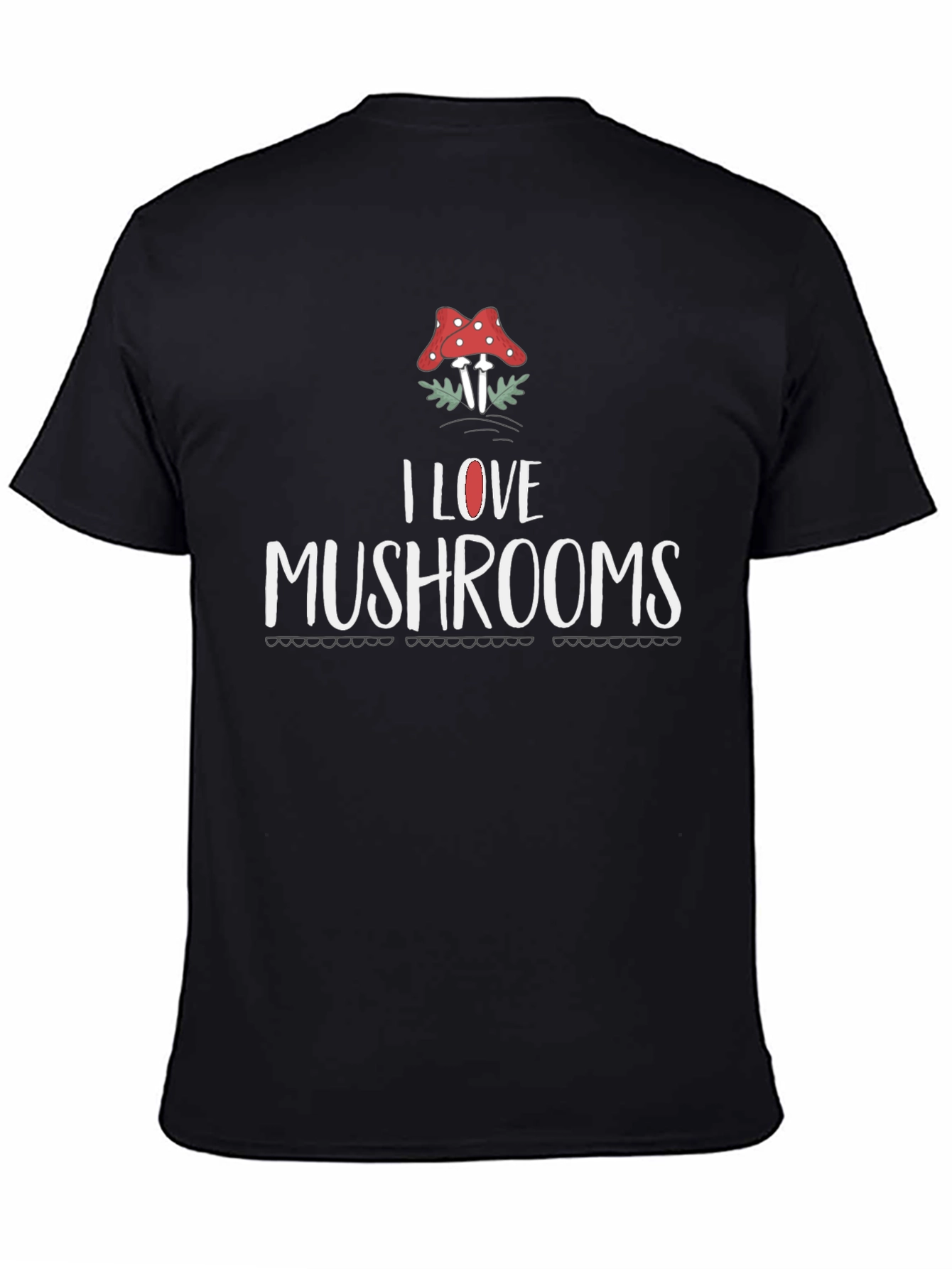 I Love Mushrooms Graphic T-Shirt Black