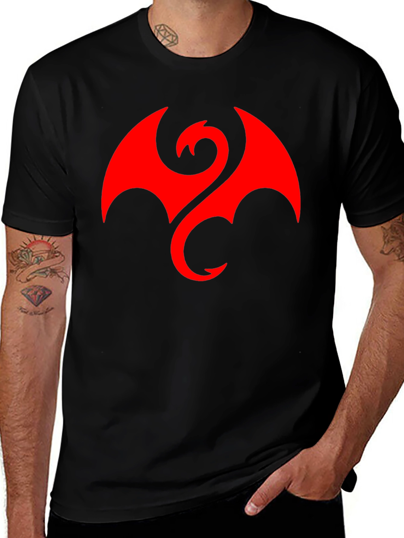 Iron Fist Dragon Logo Black T-Shirt