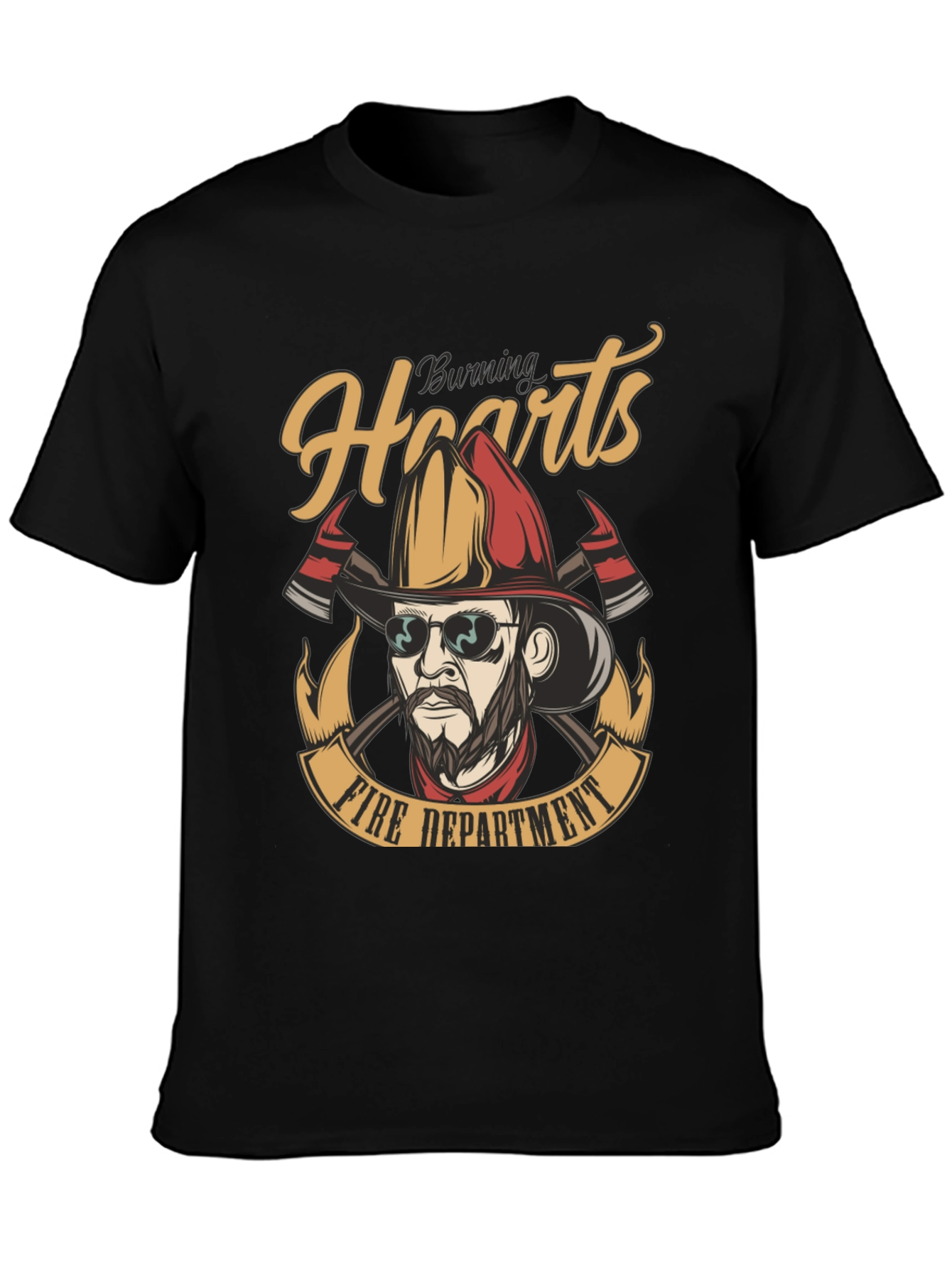 Burning Hearts Fire Department Graphic Tee