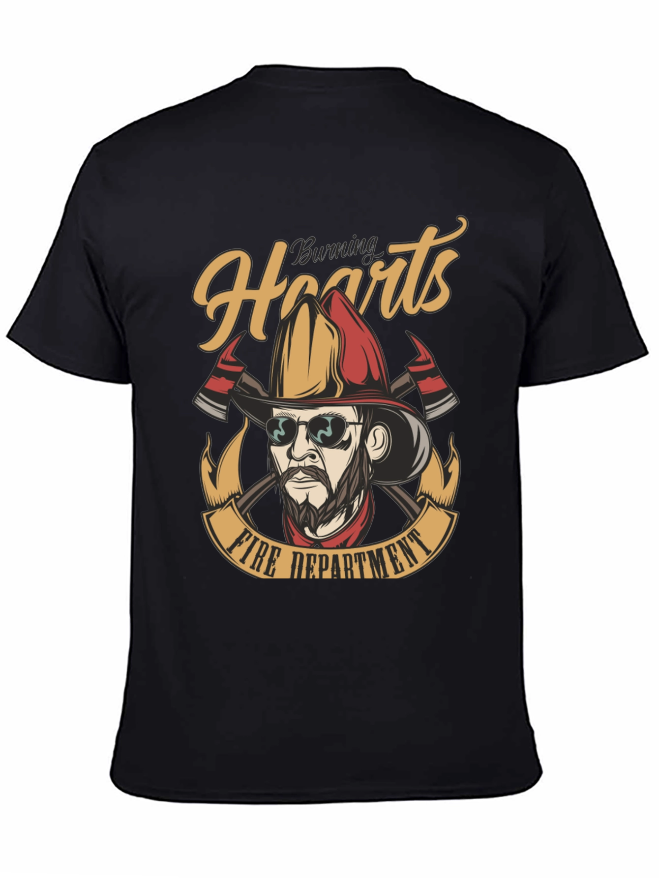 Burning Hearts Fire Department Graphic Tee