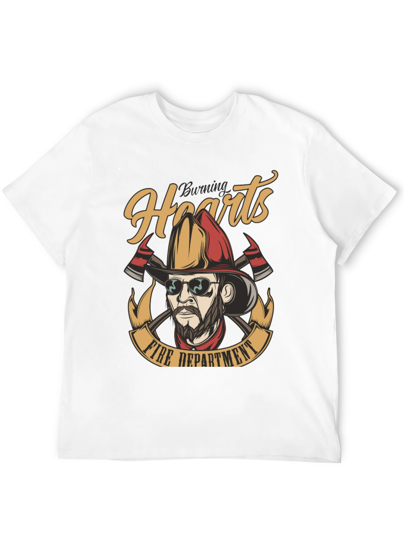 Burning Hearts Fire Department Graphic Tee