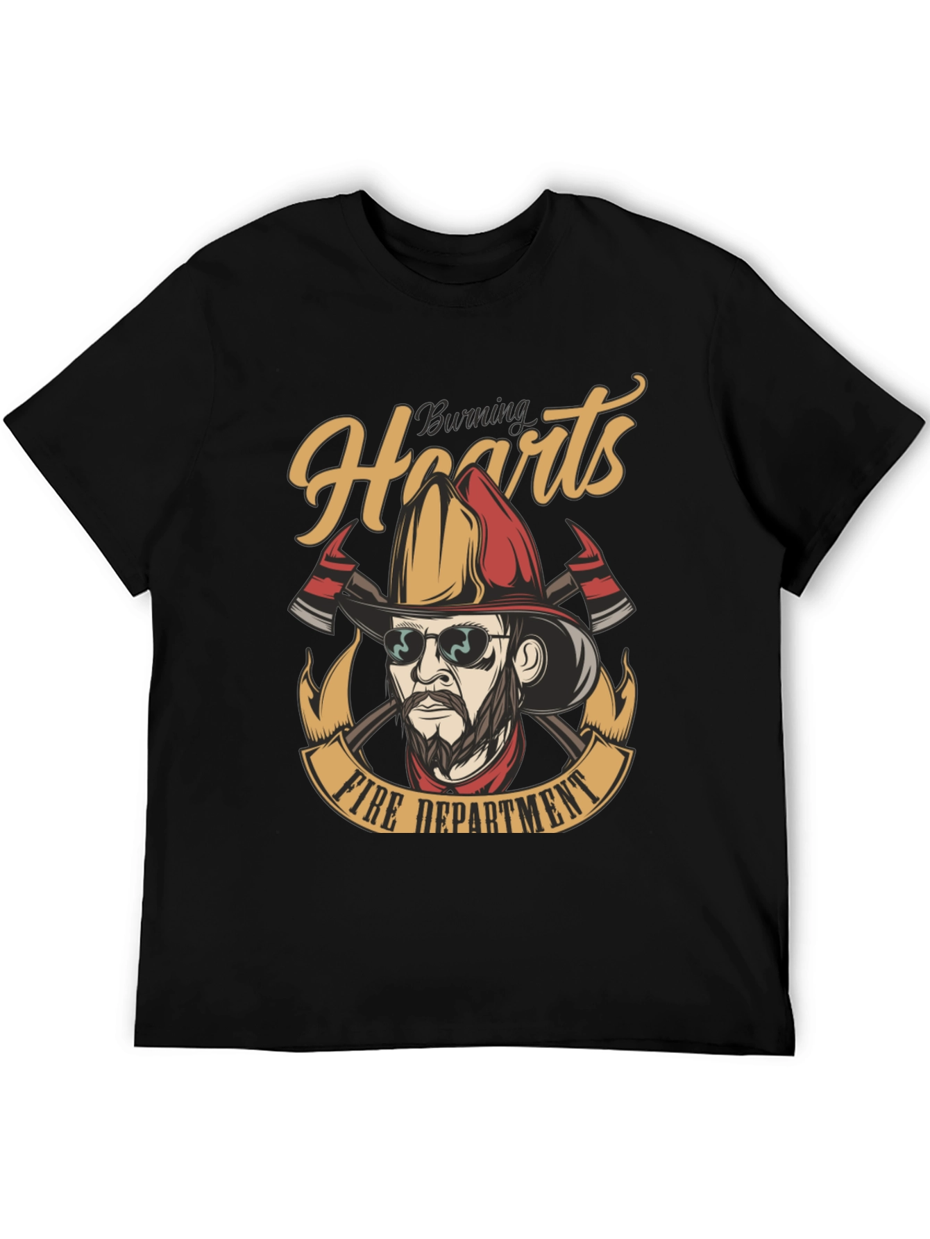 Burning Hearts Fire Department Graphic Tee
