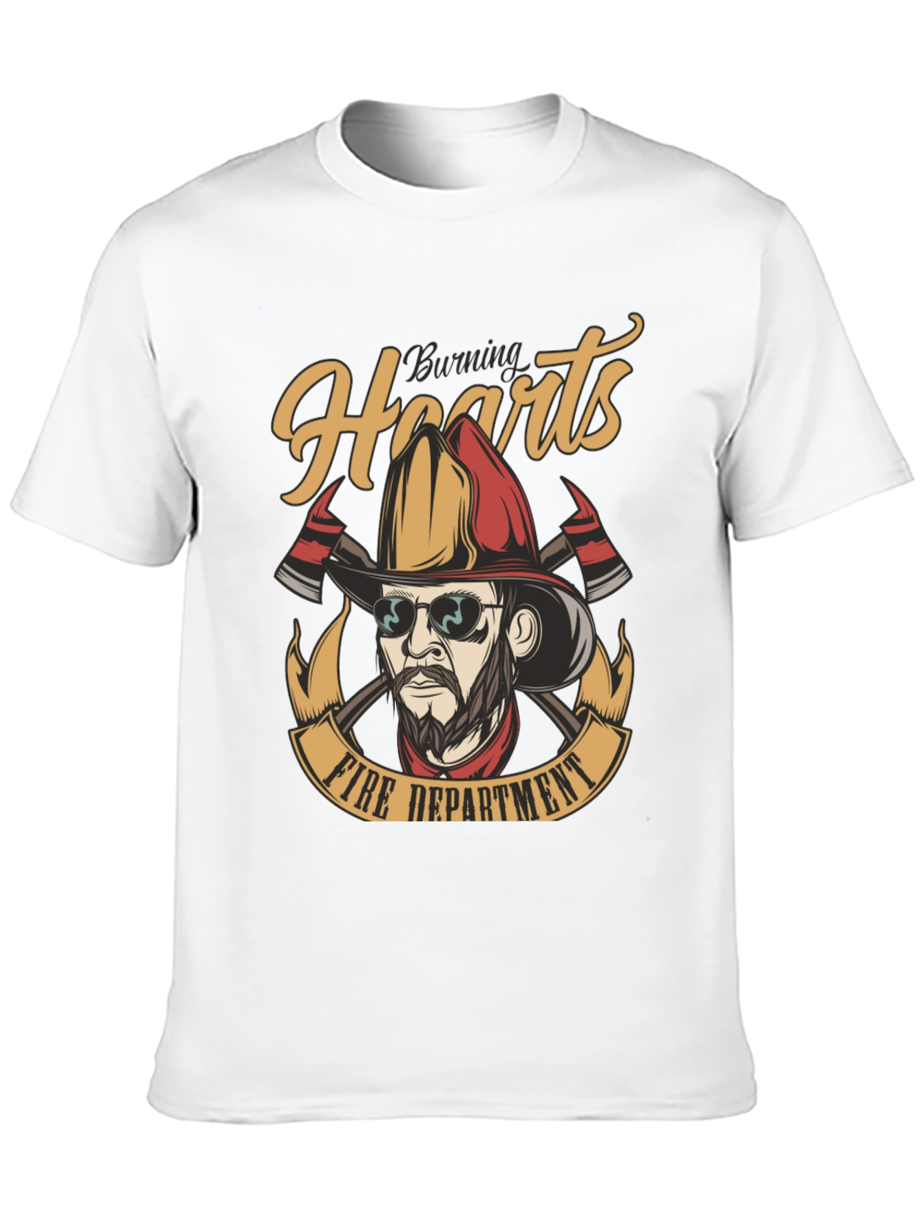 Burning Hearts Fire Department Graphic Tee