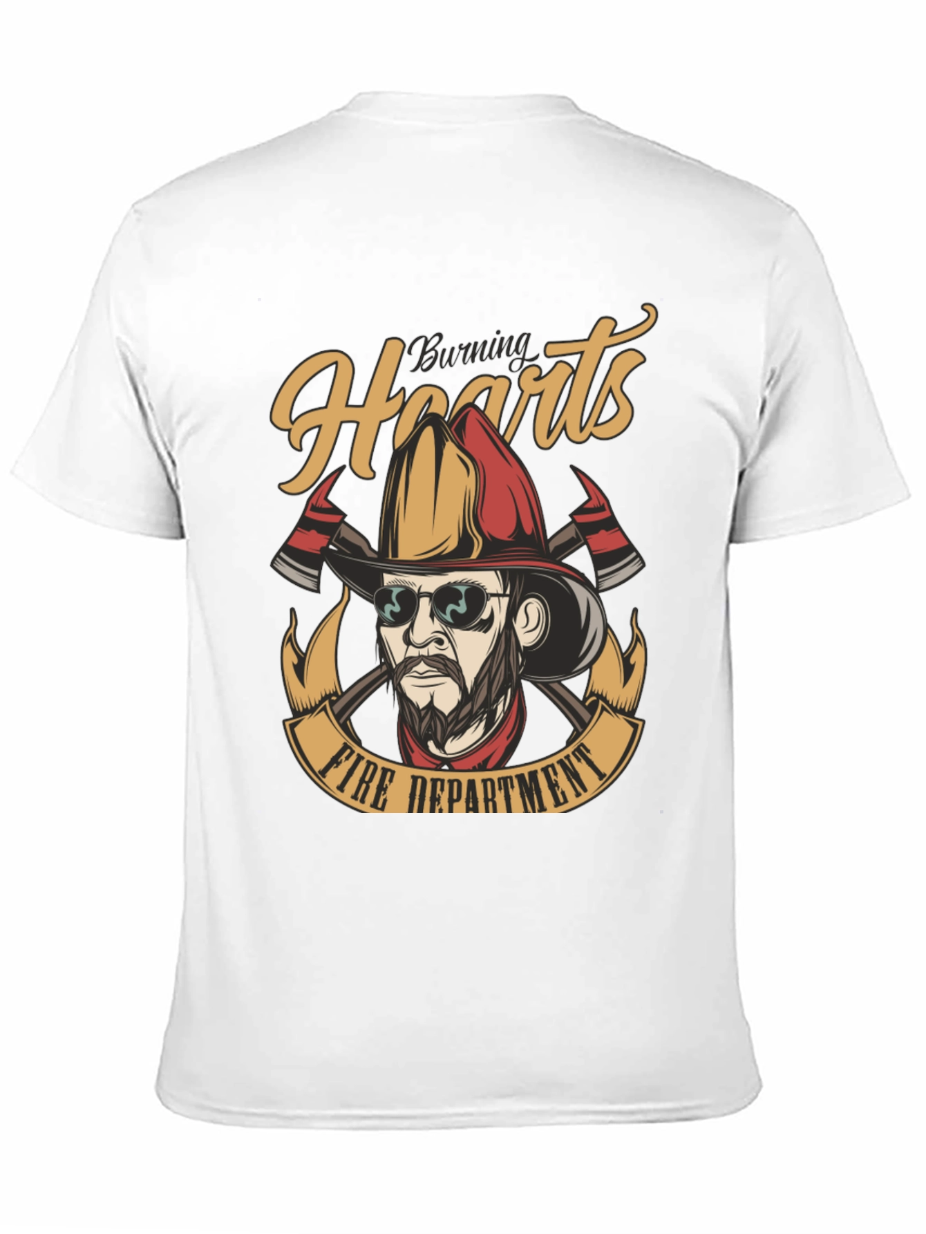 Burning Hearts Fire Department Graphic Tee
