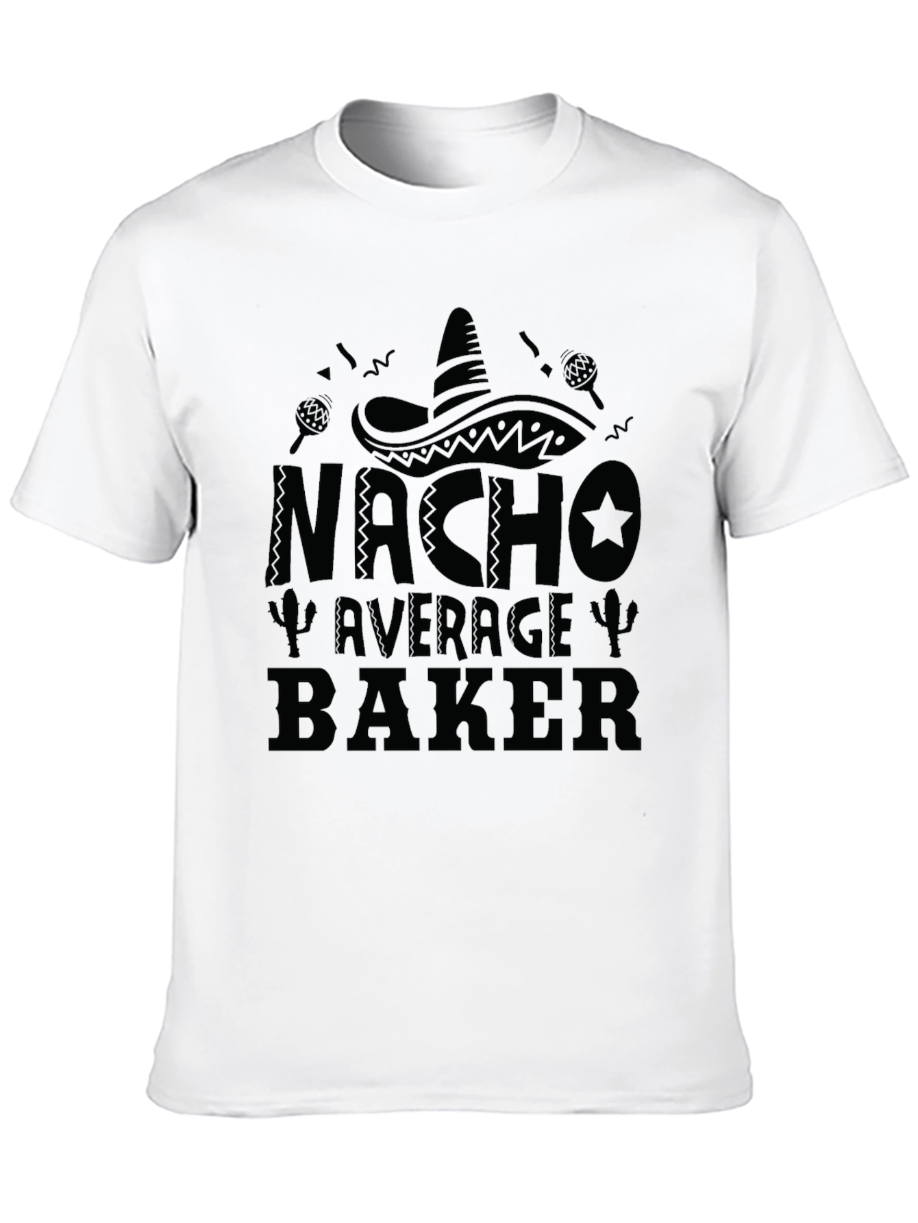 Nacho Average Baker Black Graphic T-Shirt