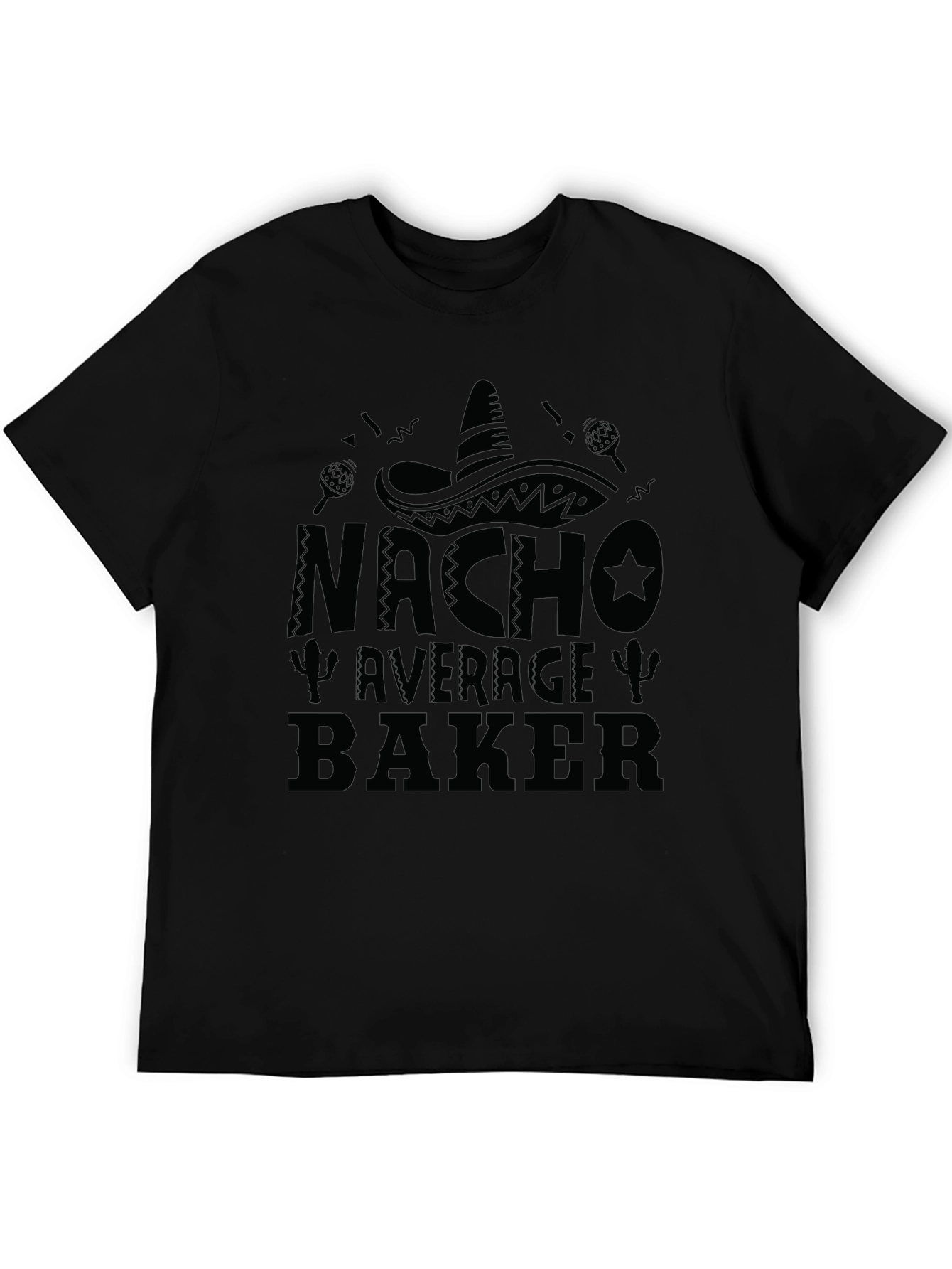 Nacho Average Baker Black Graphic T-Shirt