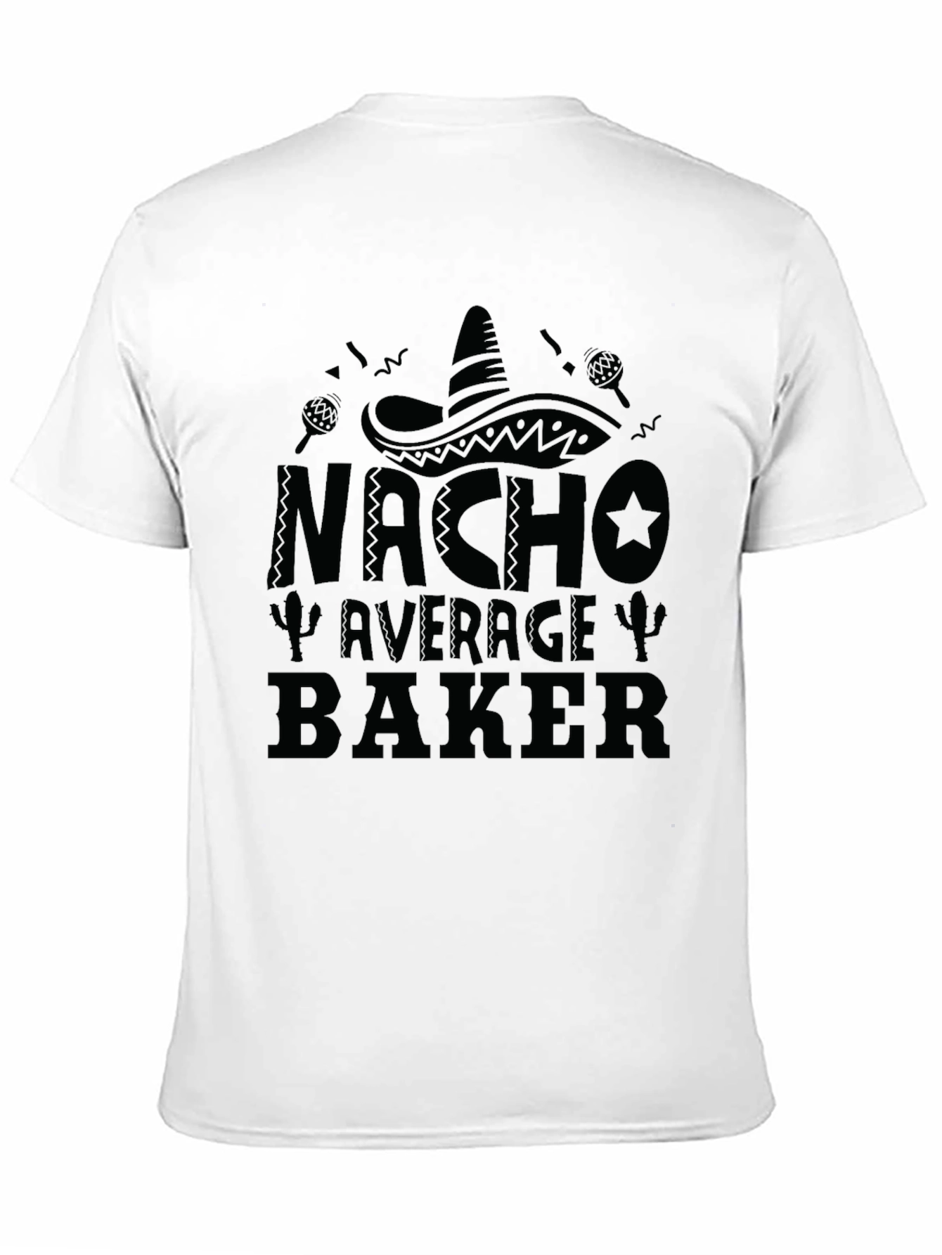 Nacho Average Baker Black Graphic T-Shirt