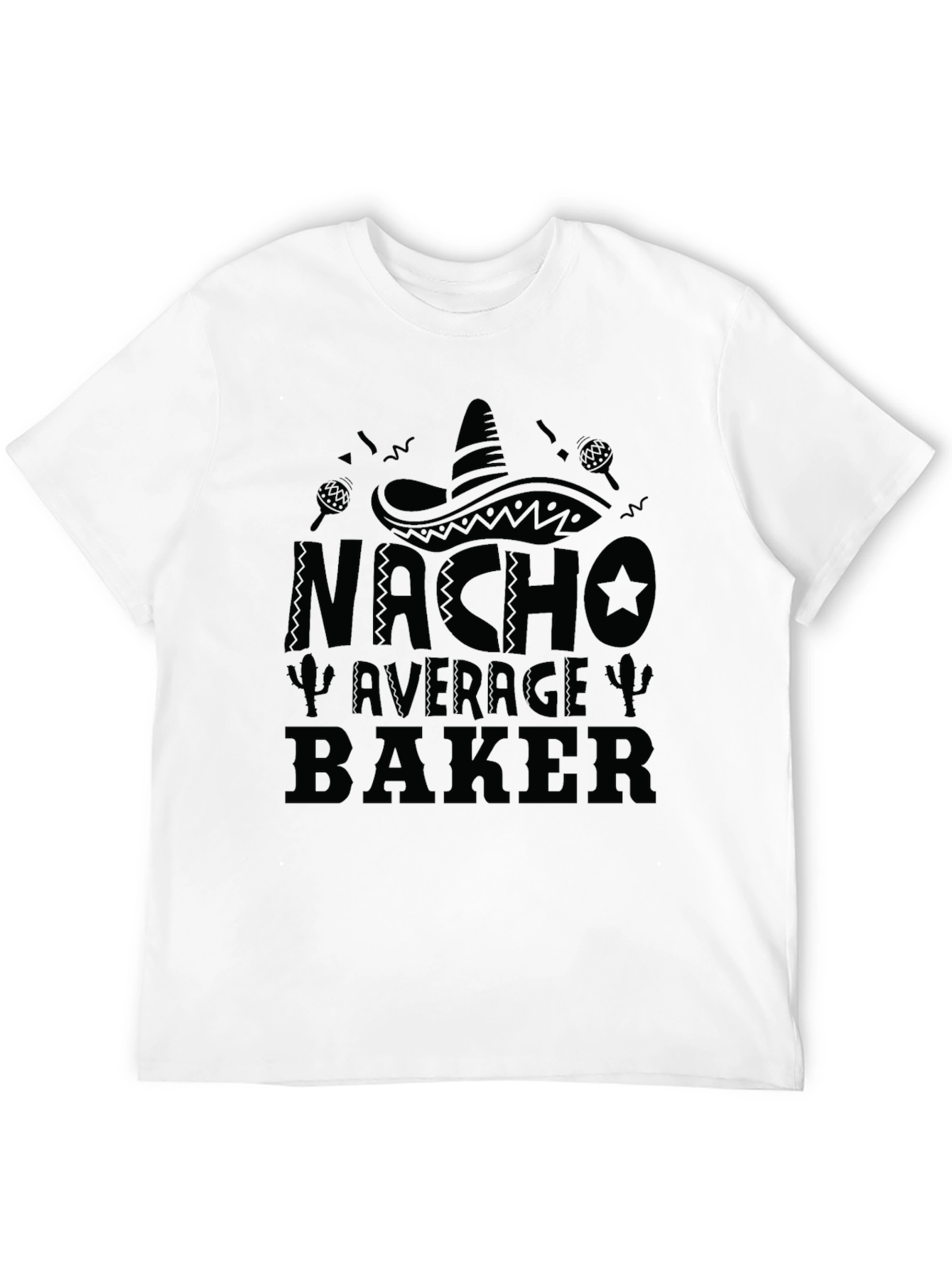 Nacho Average Baker Black Graphic T-Shirt