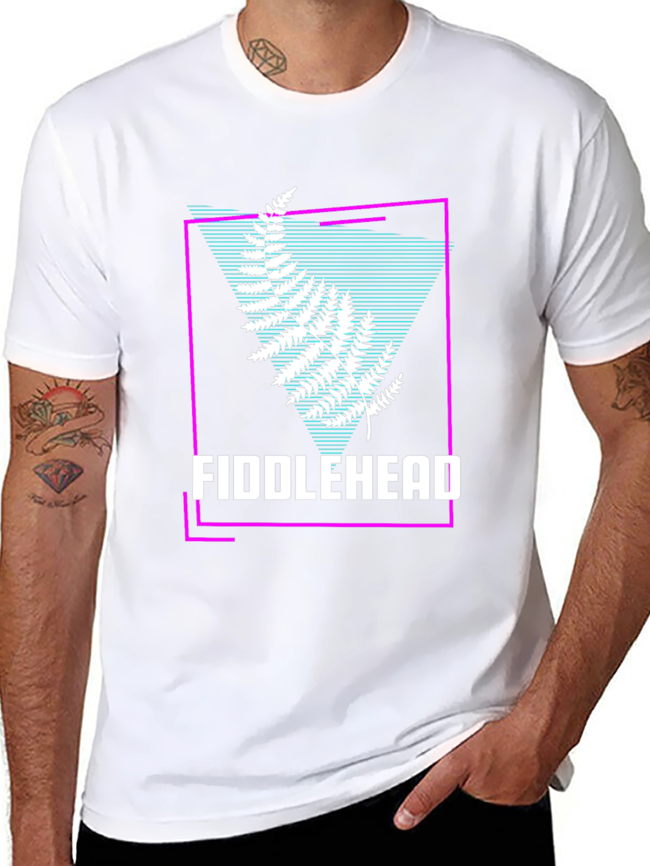 Fiddlehead Fern Graphic T-Shirt - Retro Design