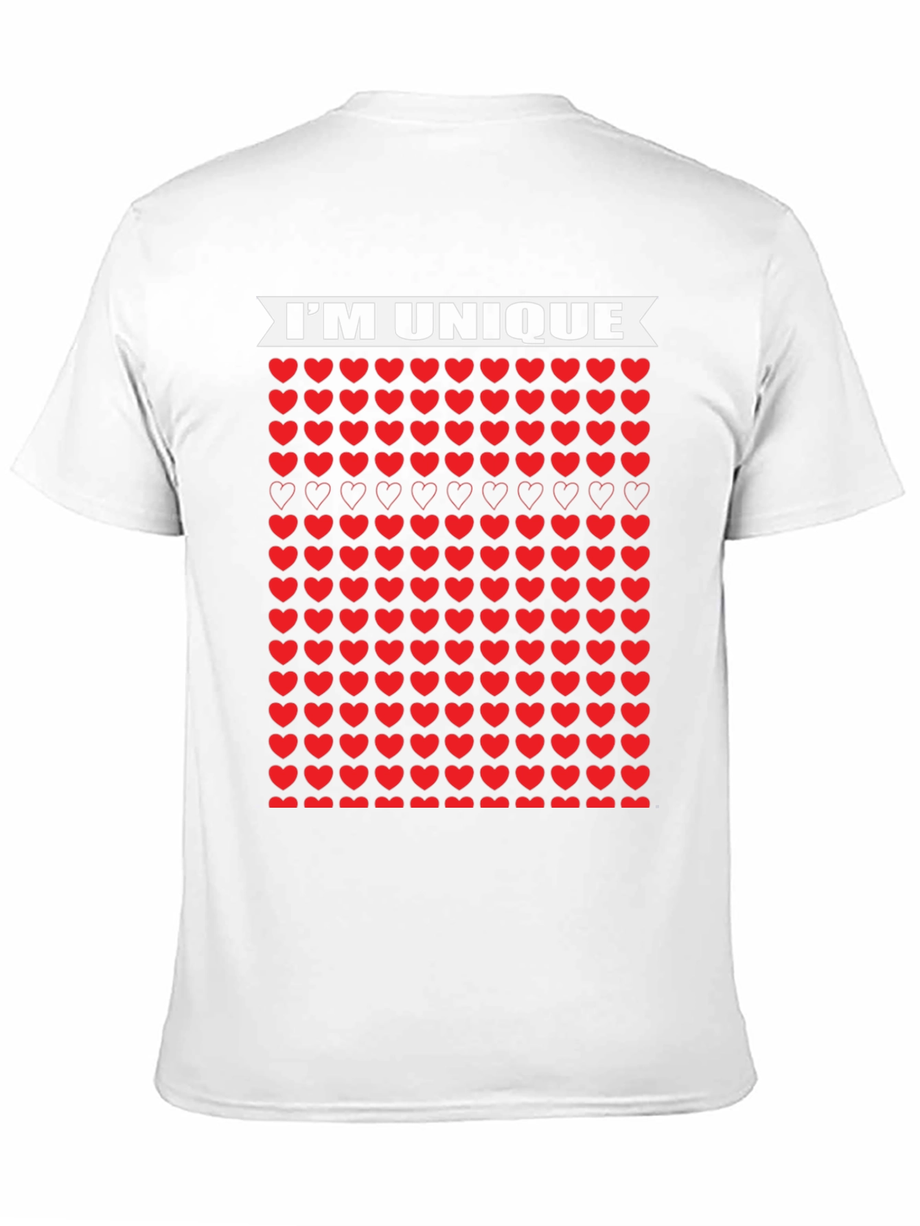 Unique Hearts Black T-Shirt - Im Unique Design