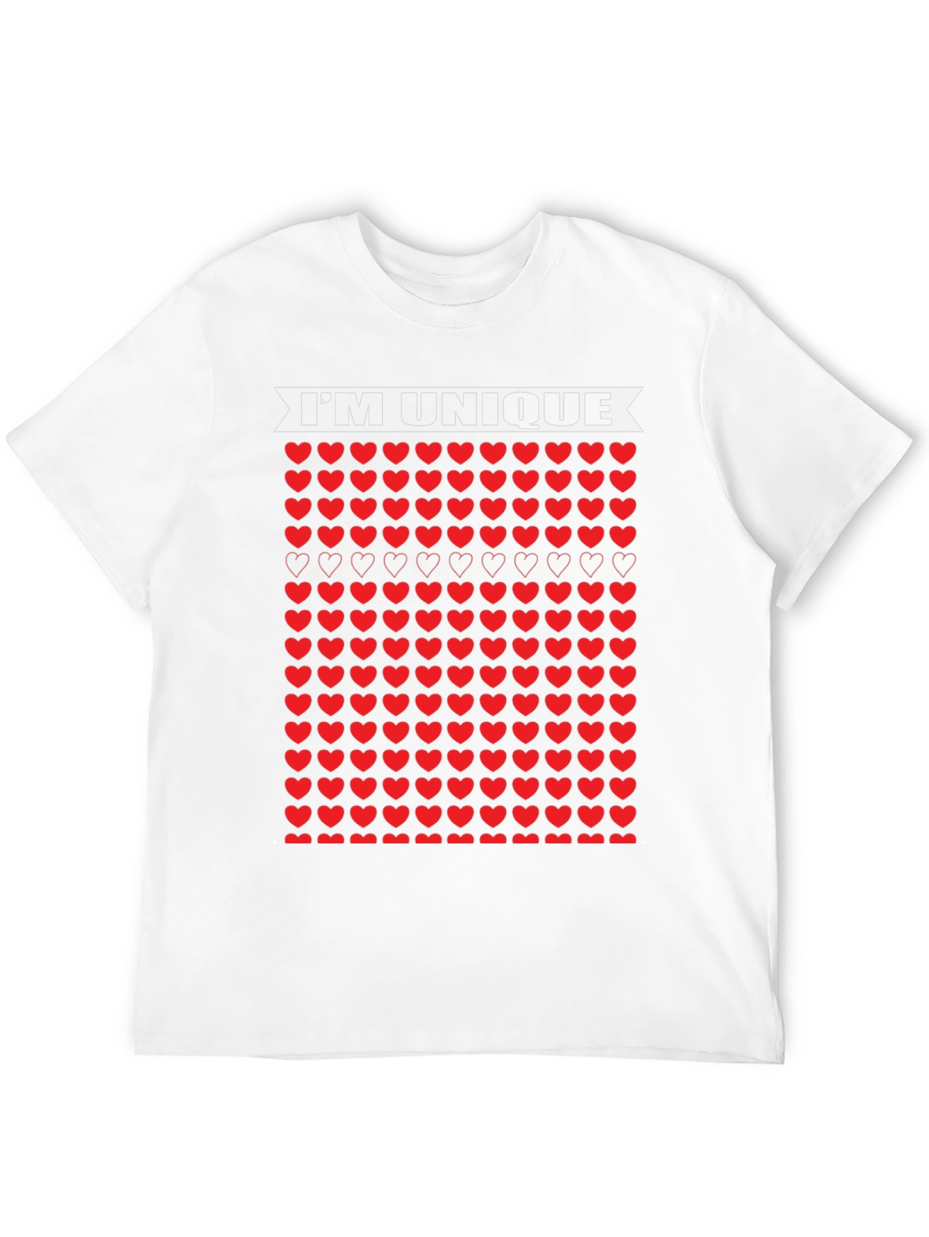 Unique Hearts Black T-Shirt - Im Unique Design