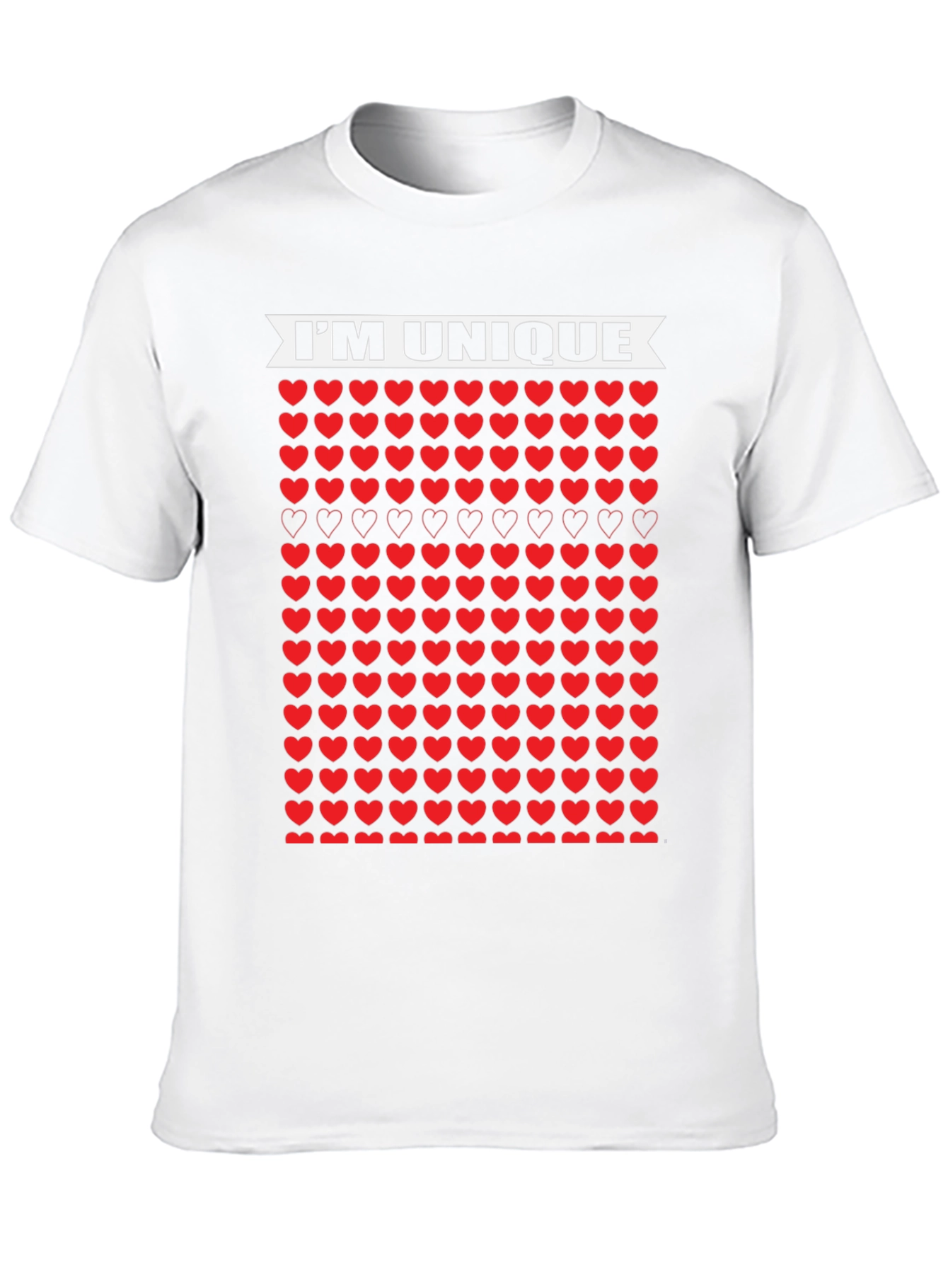Unique Hearts Black T-Shirt - Im Unique Design