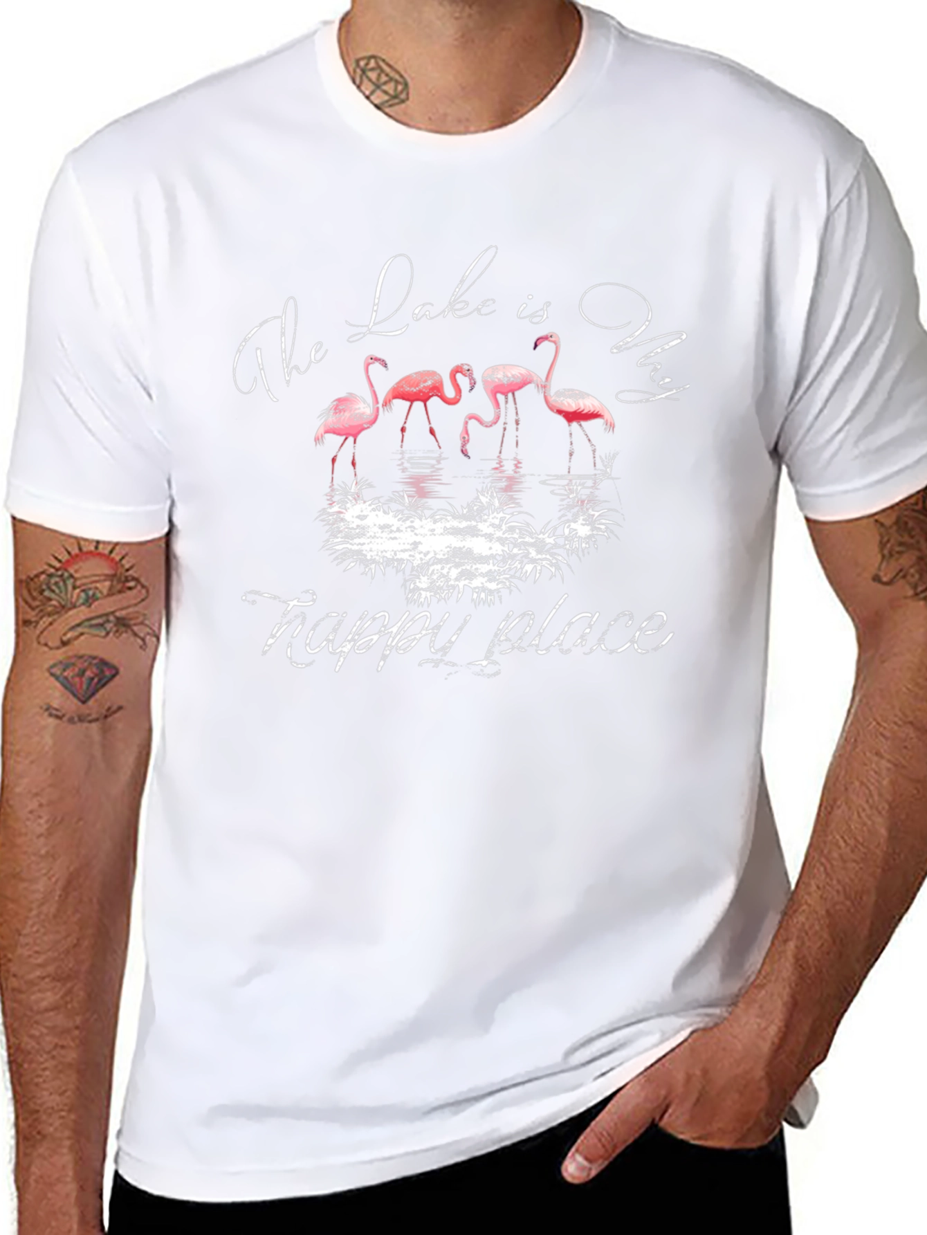 Flamingo Lake Graphic T-Shirt - Happy Place Tee
