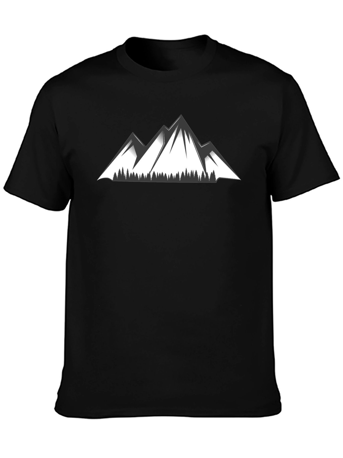 Mountain Graphic Black Tee - Nature Inspired Style