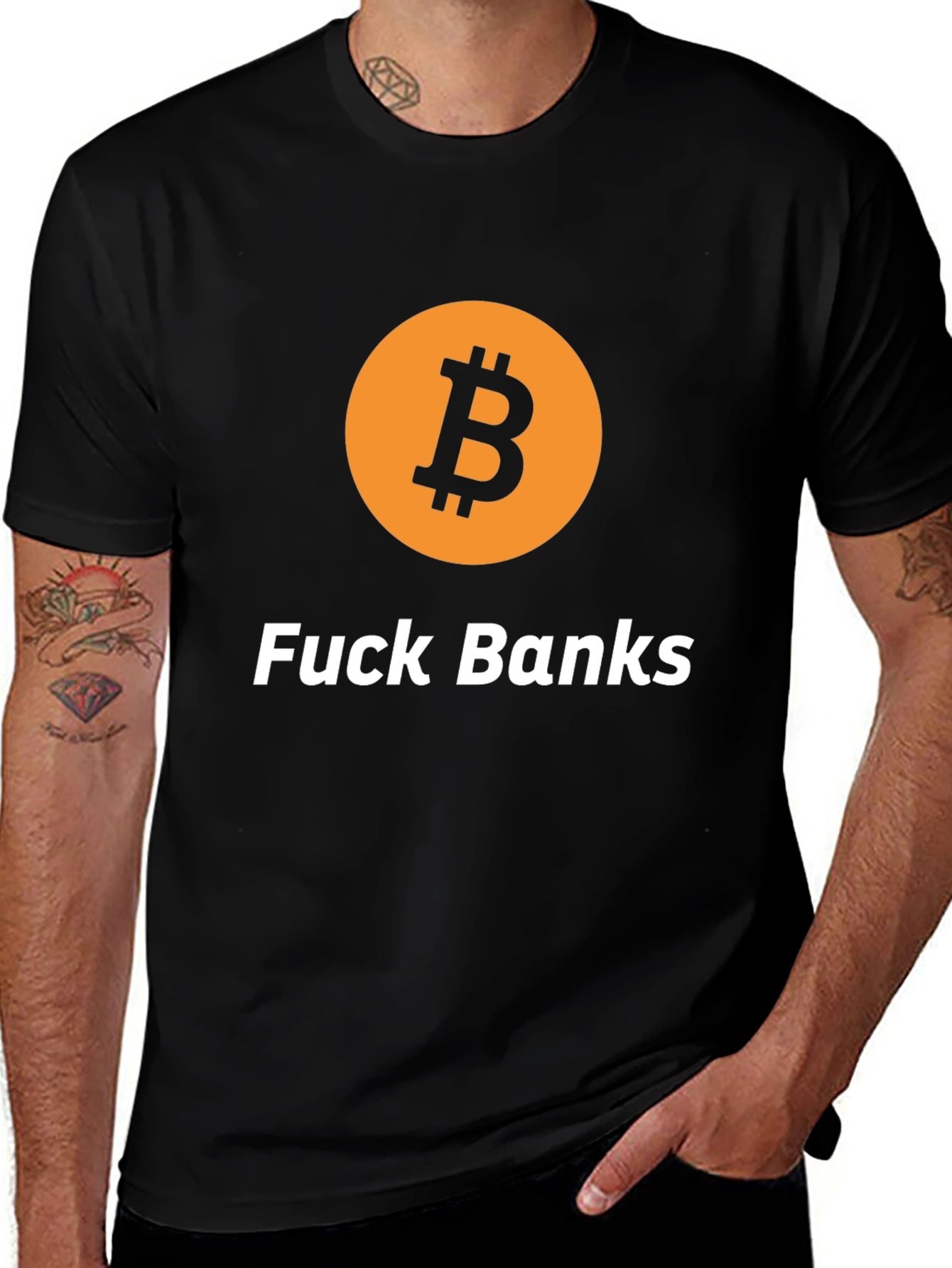 Bitcoin Graphic Tee - F*ck Banks Statement T-Shirt