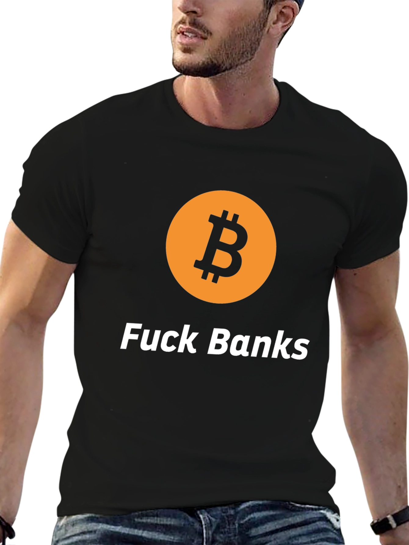 Bitcoin Graphic Tee - F*ck Banks Statement T-Shirt