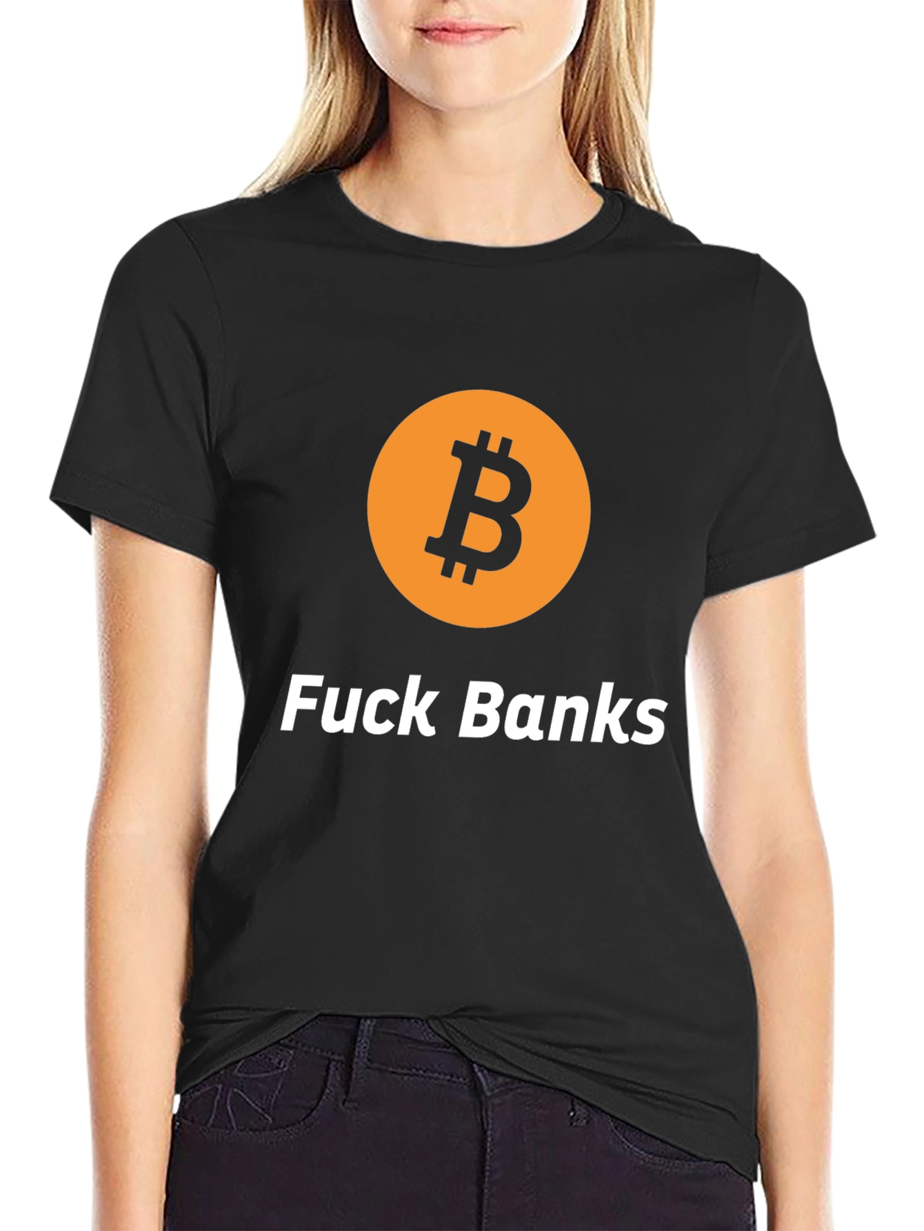 Bitcoin Graphic Tee - F*ck Banks Statement T-Shirt