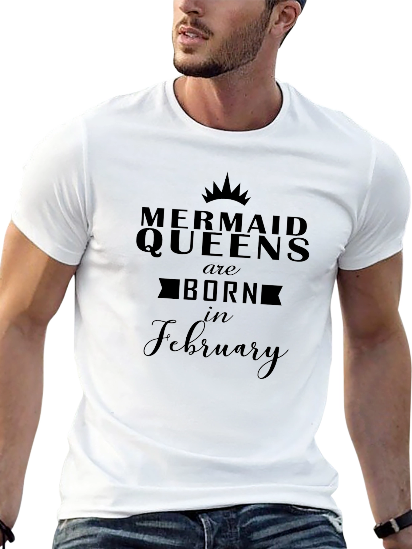 Mermaid Queens Born in February Black Graphic Tee
