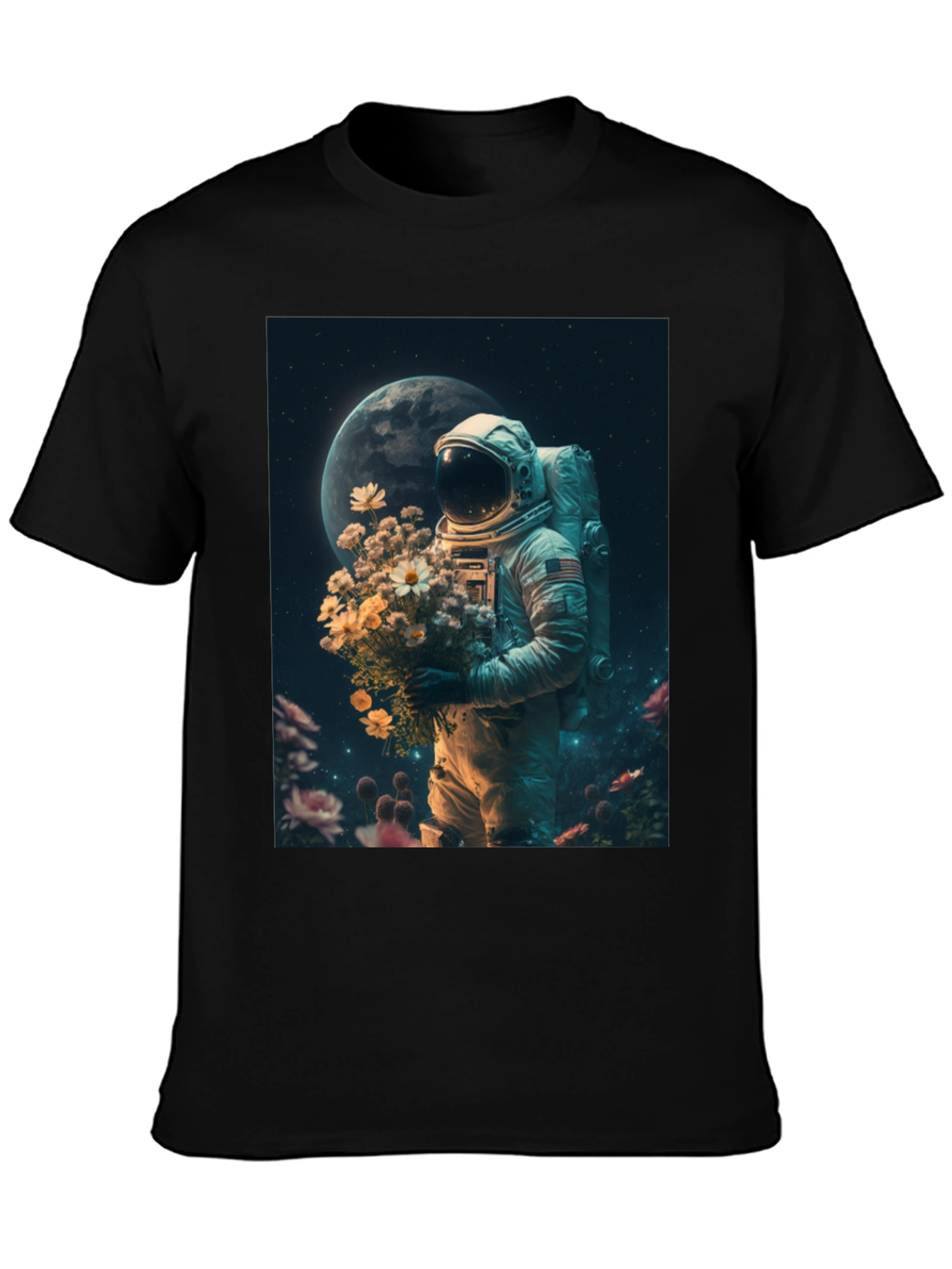 Astronaut Flower T-Shirt - Space Lover Tee