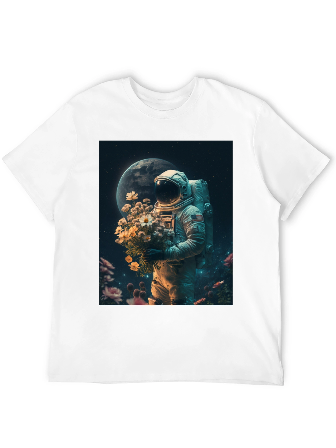 Astronaut Flower T-Shirt - Space Lover Tee