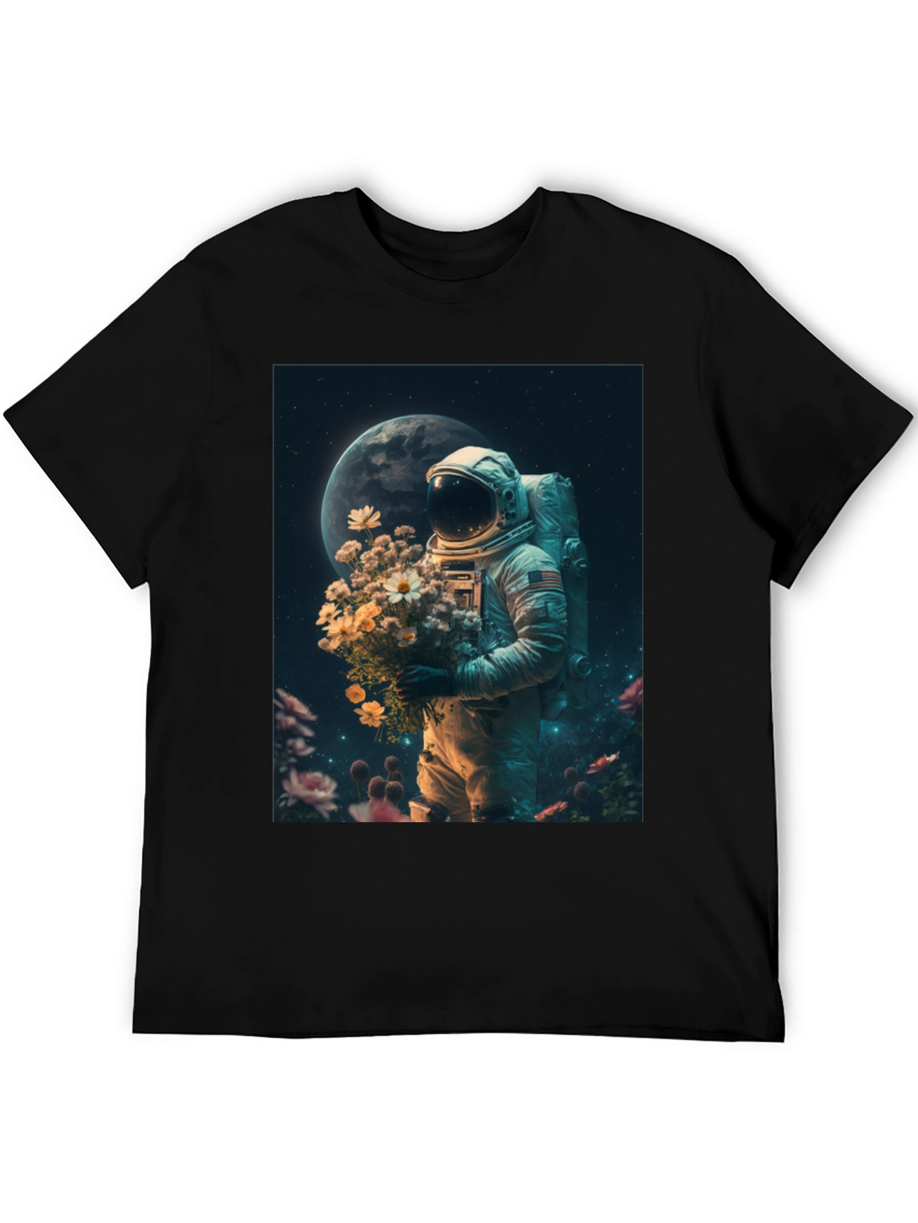 Astronaut Flower T-Shirt - Space Lover Tee