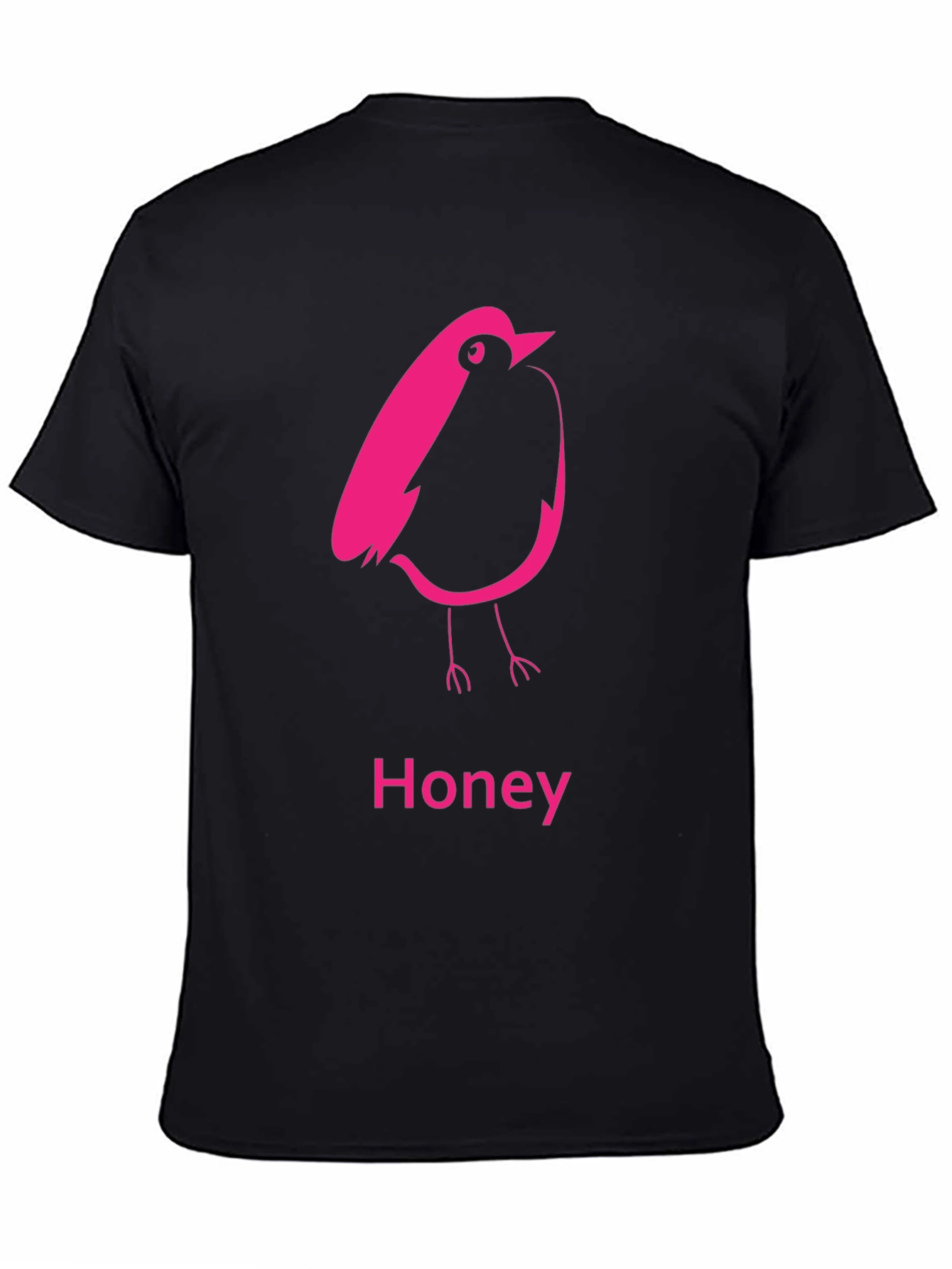 Honey Bird Graphic Tee - Black Cotton Comfort