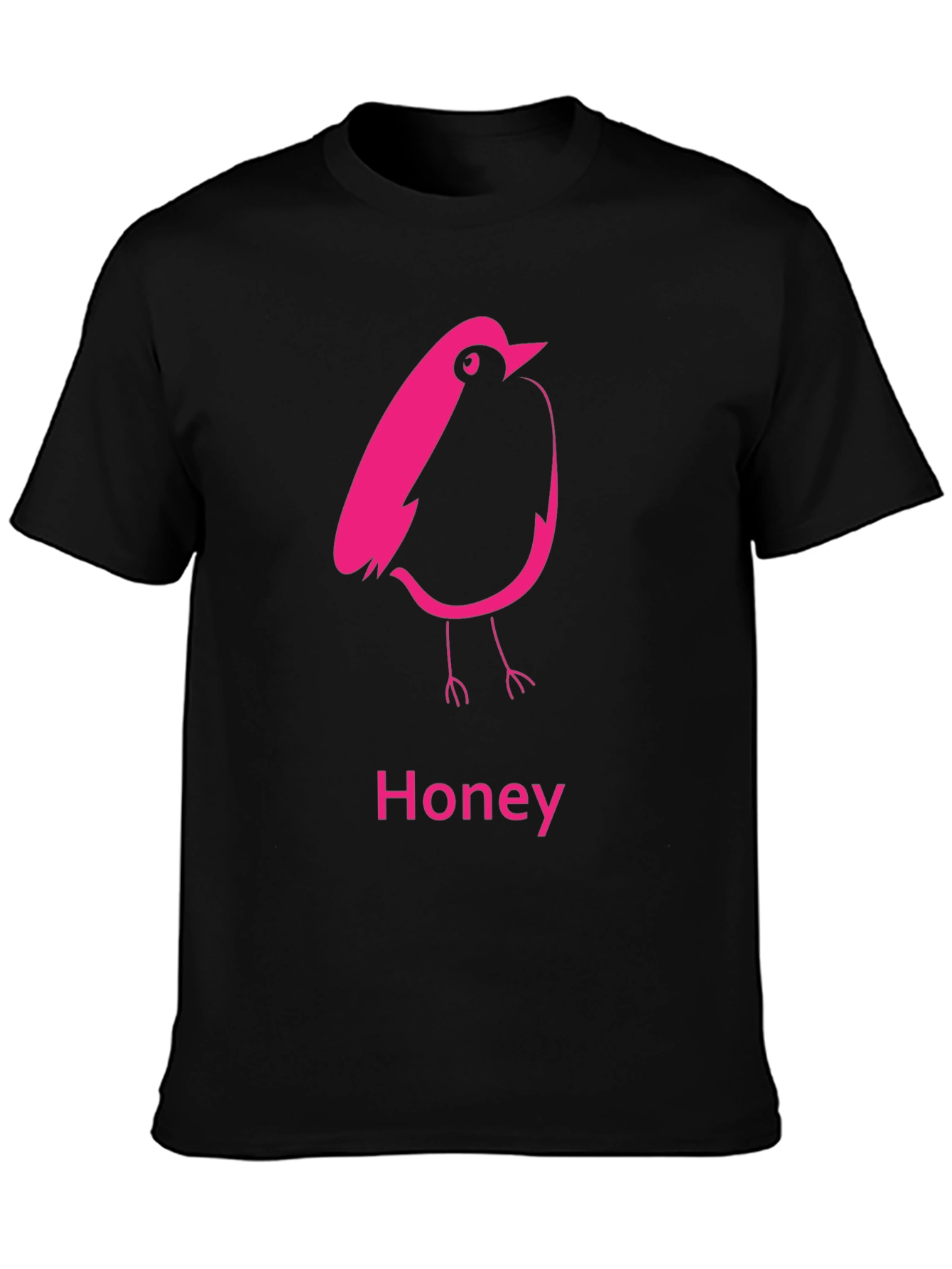 Honey Bird Graphic Tee - Black Cotton Comfort