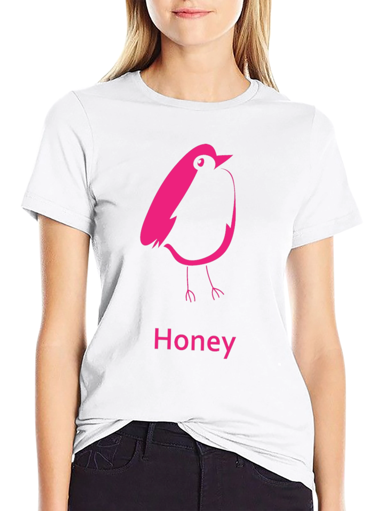 Honey Bird Graphic Tee - Black Cotton Comfort