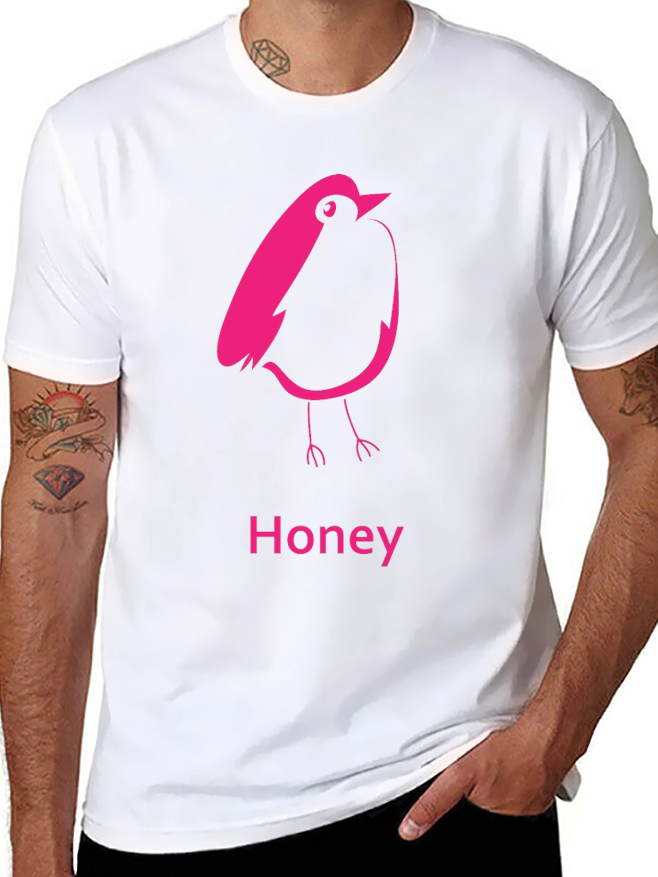 Honey Bird Graphic Tee - Black Cotton Comfort