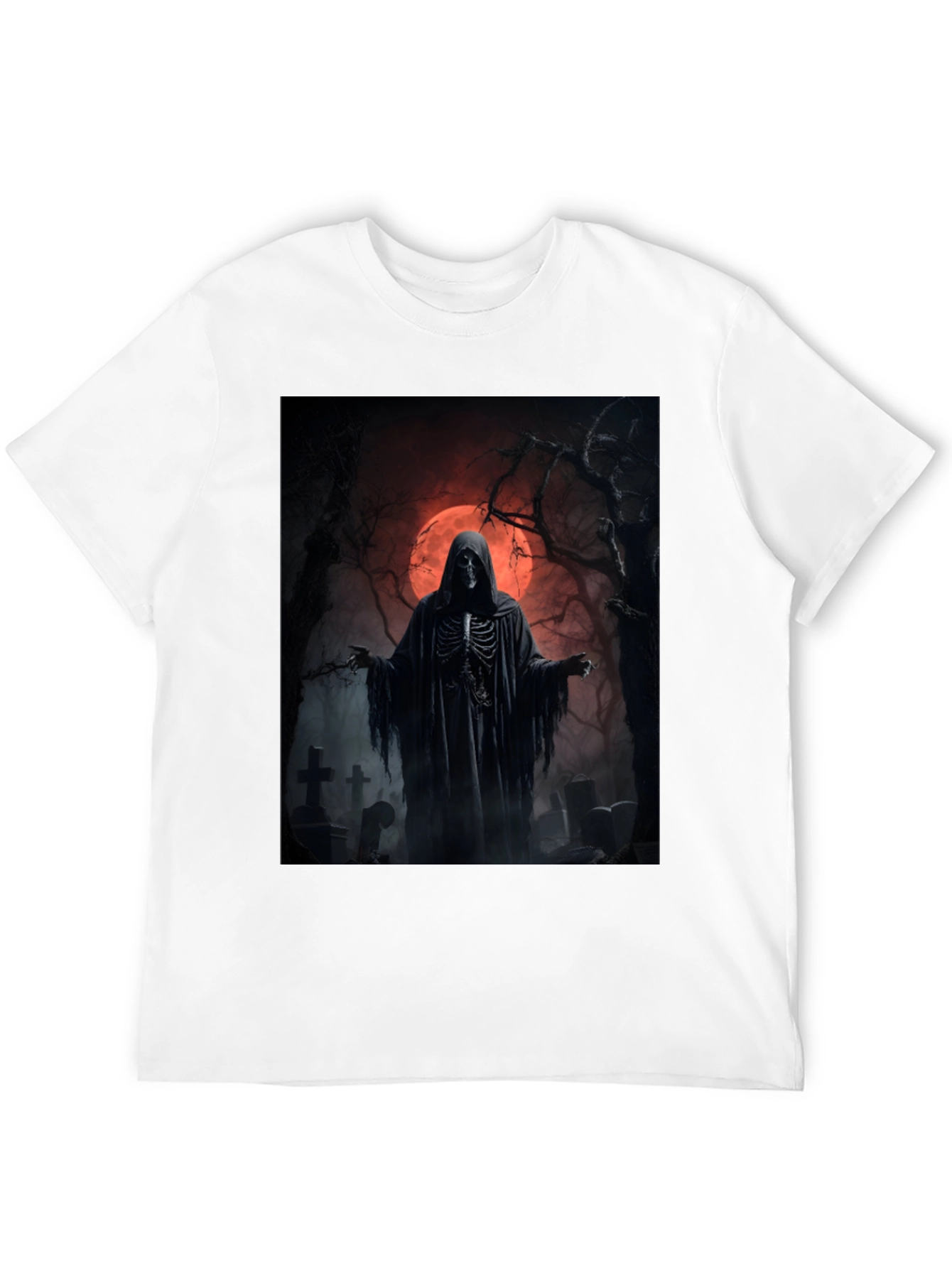 Grim Reaper Graphic Tee - Spooky Halloween Shirt