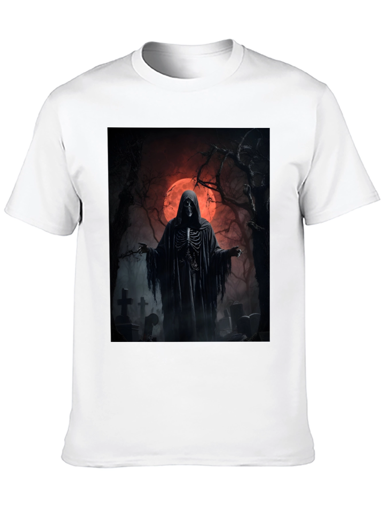 Grim Reaper Graphic Tee - Spooky Halloween Shirt