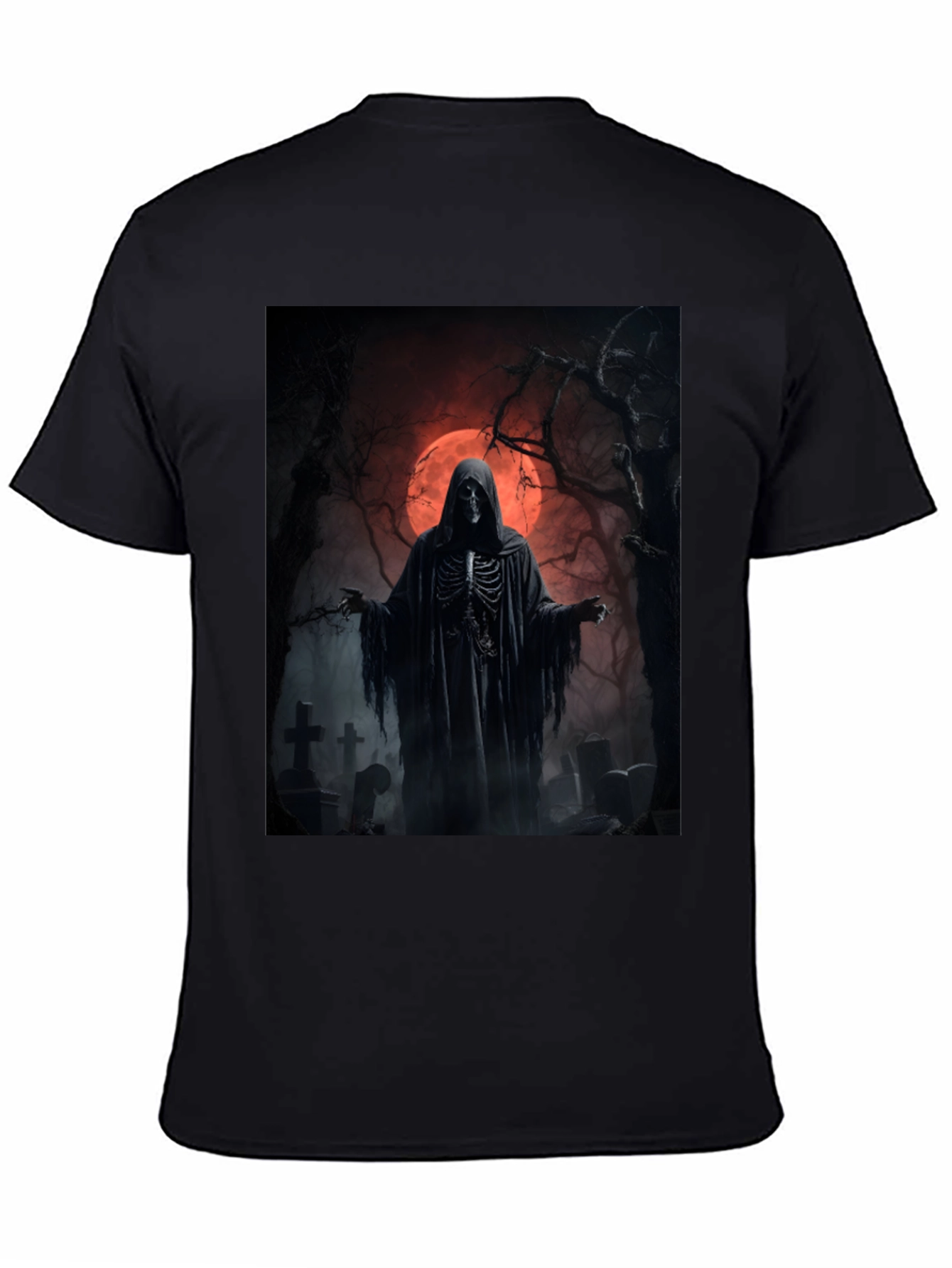 Grim Reaper Graphic Tee - Spooky Halloween Shirt