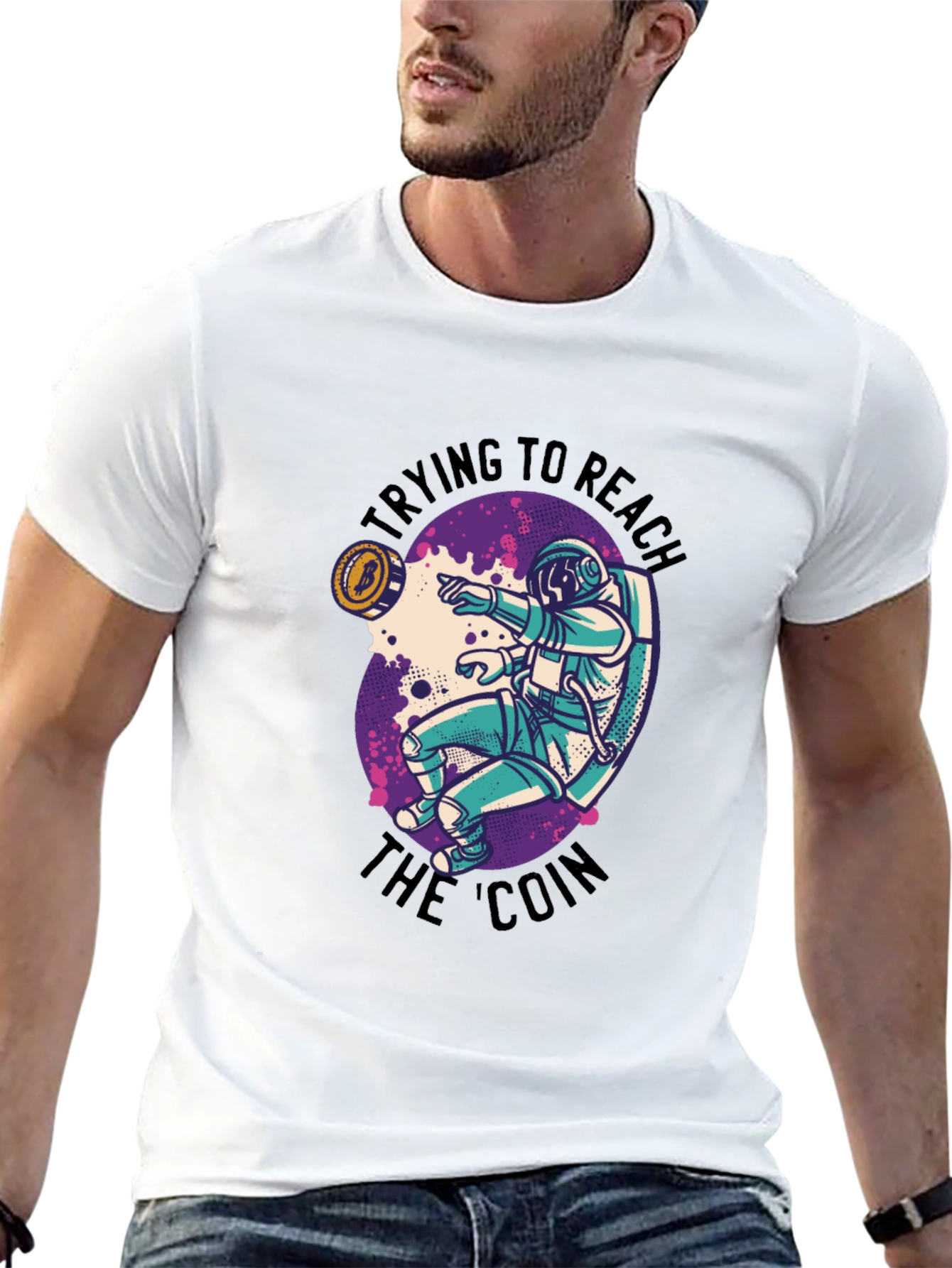 Reach the Coin T-Shirt - Astronaut Crypto Tee