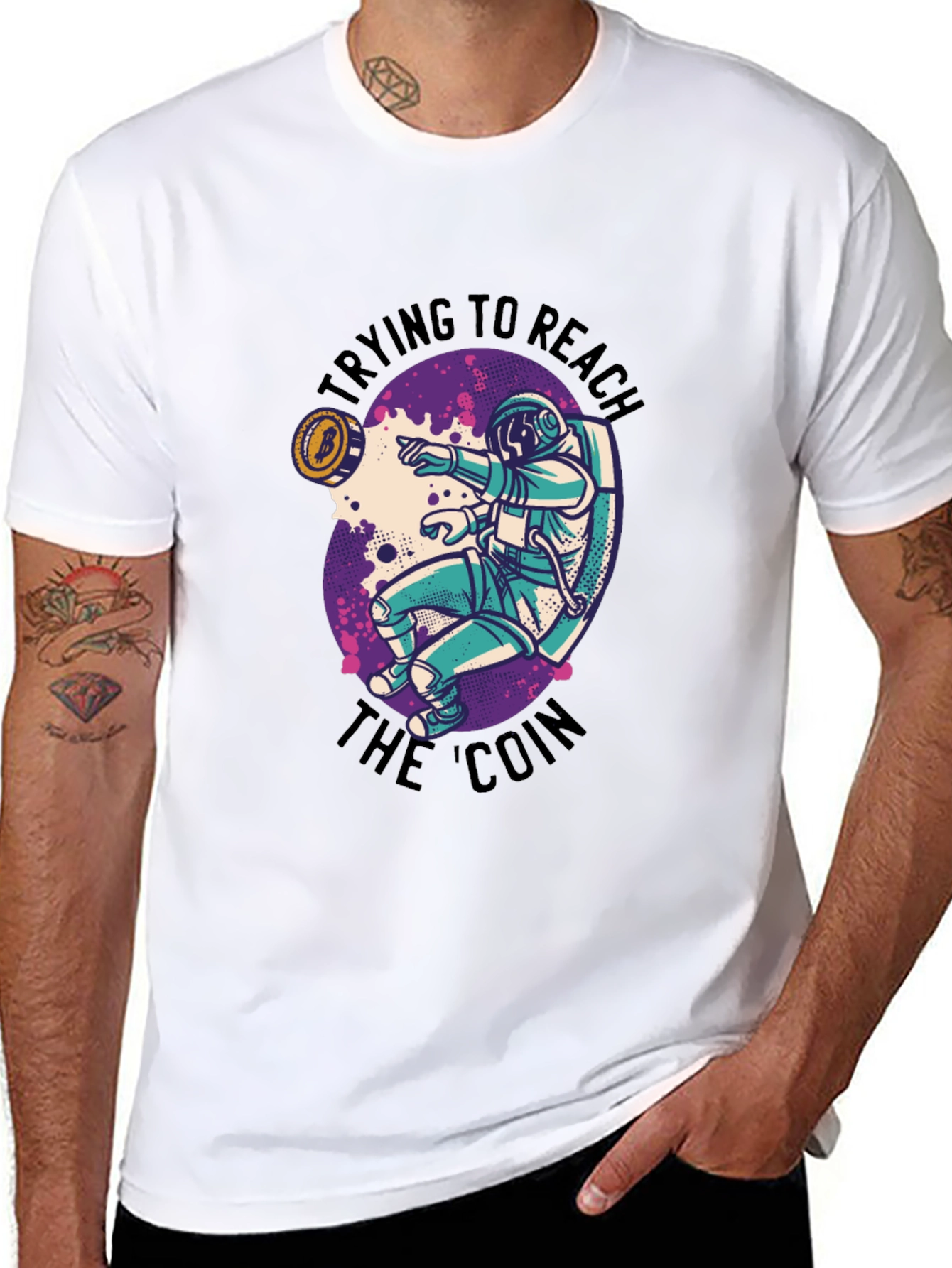 Reach the Coin T-Shirt - Astronaut Crypto Tee