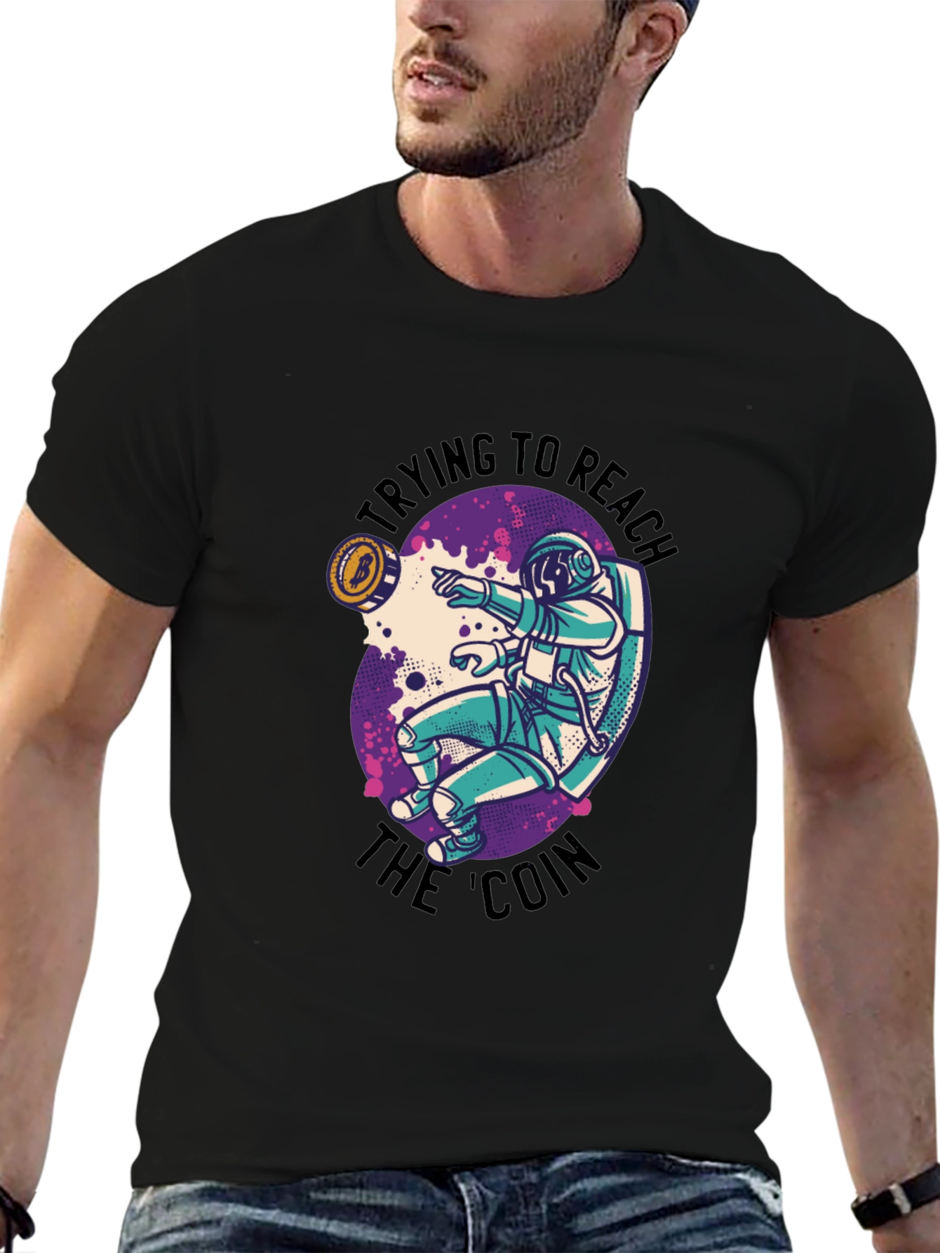 Reach the Coin T-Shirt - Astronaut Crypto Tee