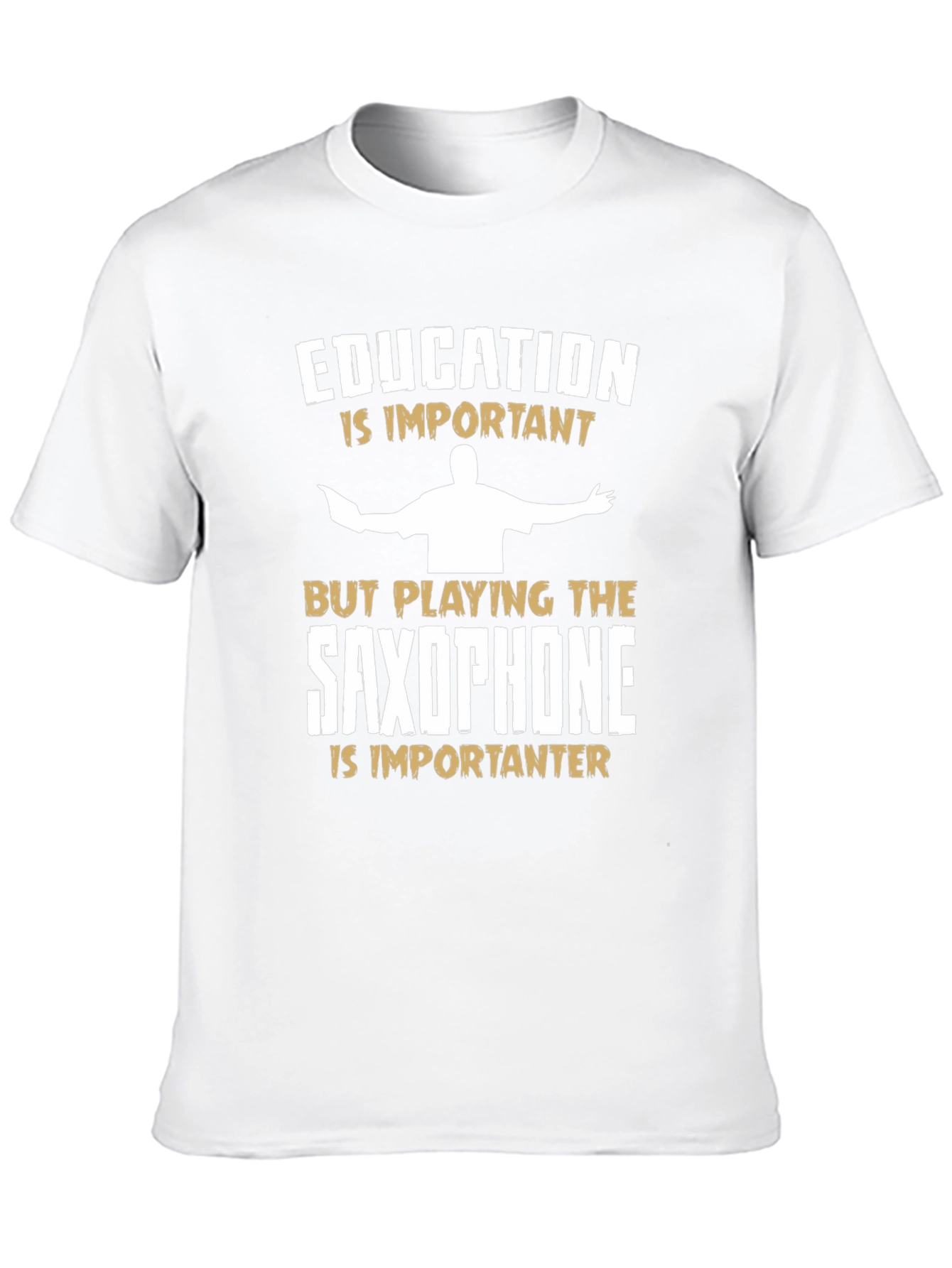 Education vs Saxophone Funny Graphic Tee