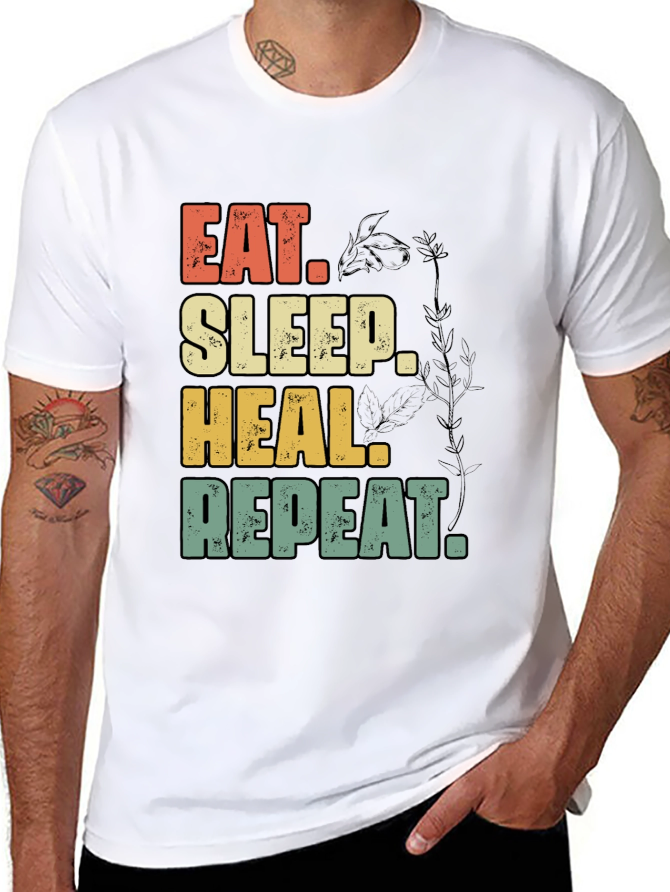 Eat Sleep Heal Repeat Black Graphic Tee
