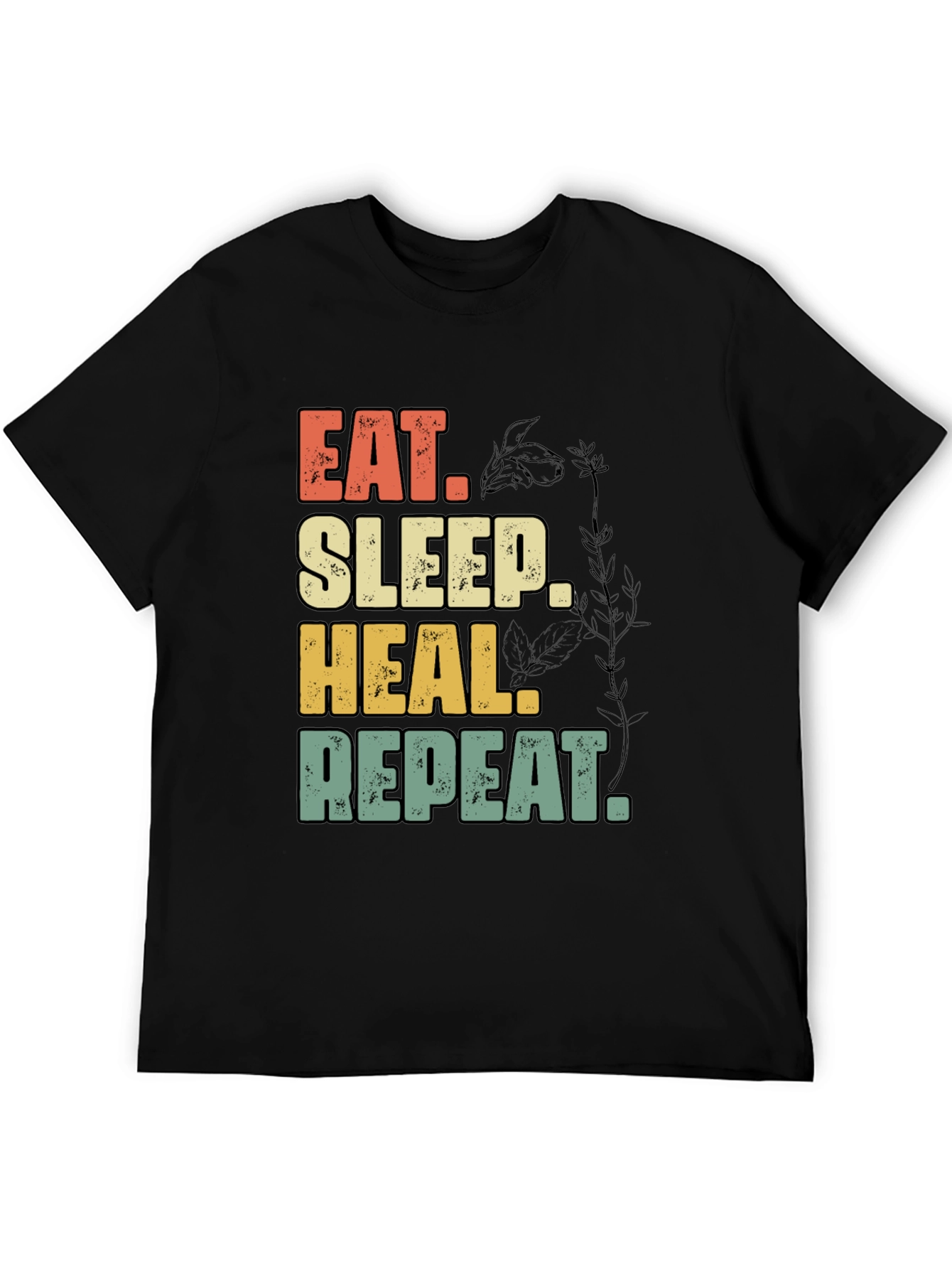 Eat Sleep Heal Repeat Black Graphic Tee