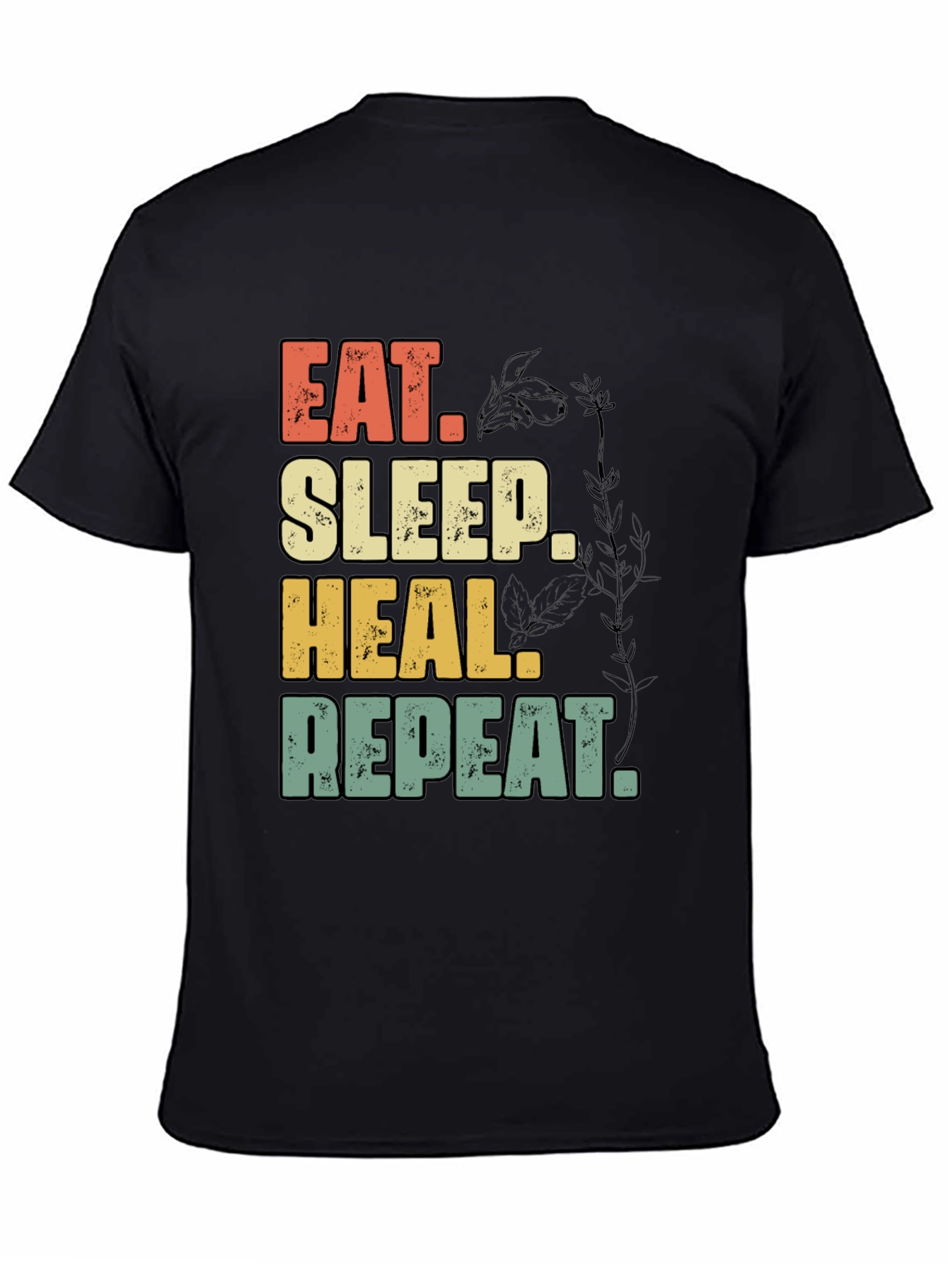 Eat Sleep Heal Repeat Black Graphic Tee