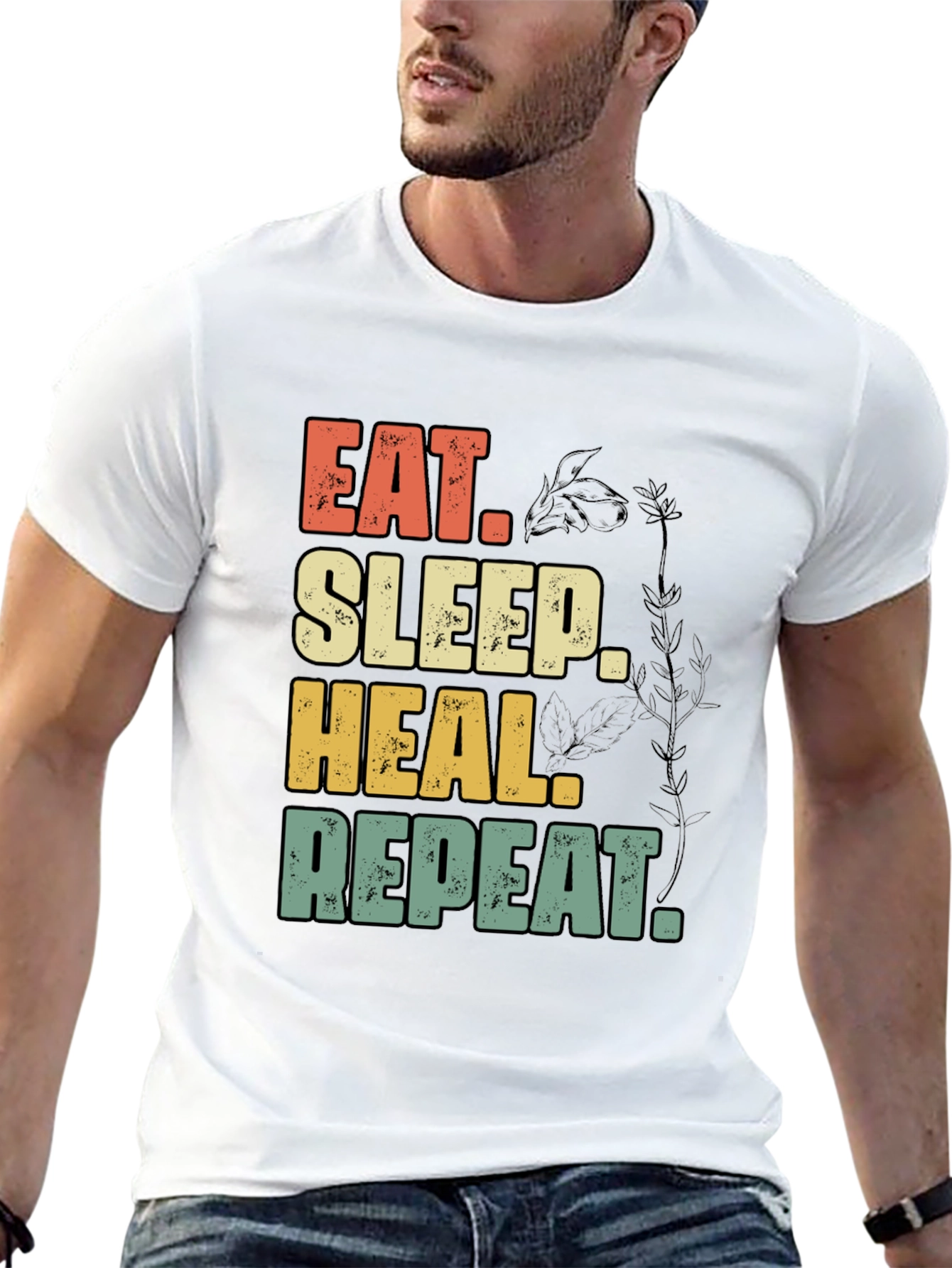 Eat Sleep Heal Repeat Black Graphic Tee