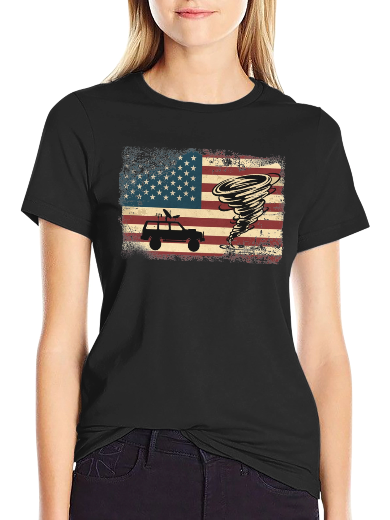 Tornado Chaser T-Shirt - American Flag Design