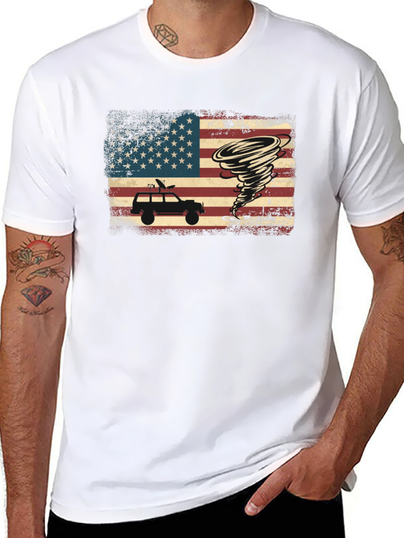 Tornado Chaser T-Shirt - American Flag Design