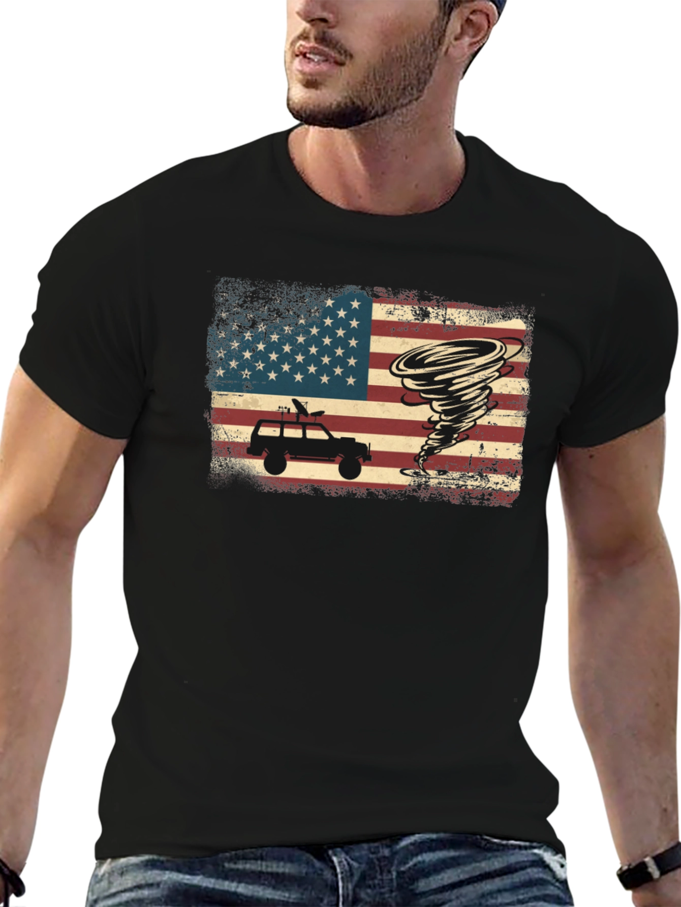 Tornado Chaser T-Shirt - American Flag Design