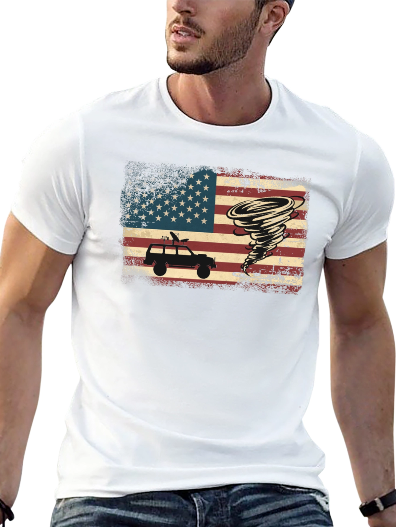 Tornado Chaser T-Shirt - American Flag Design