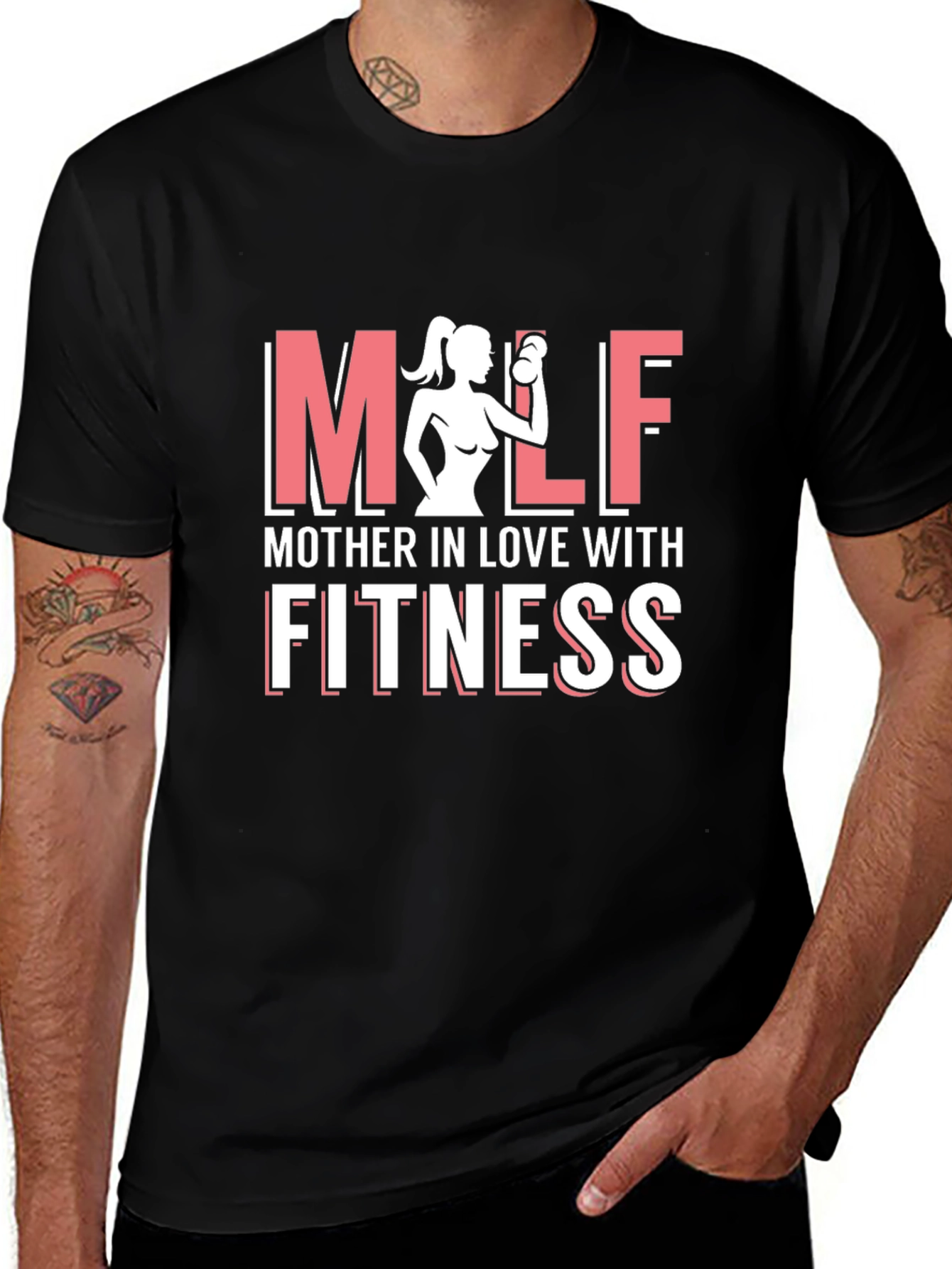 MILF Mother Fitness Black Graphic Tee
