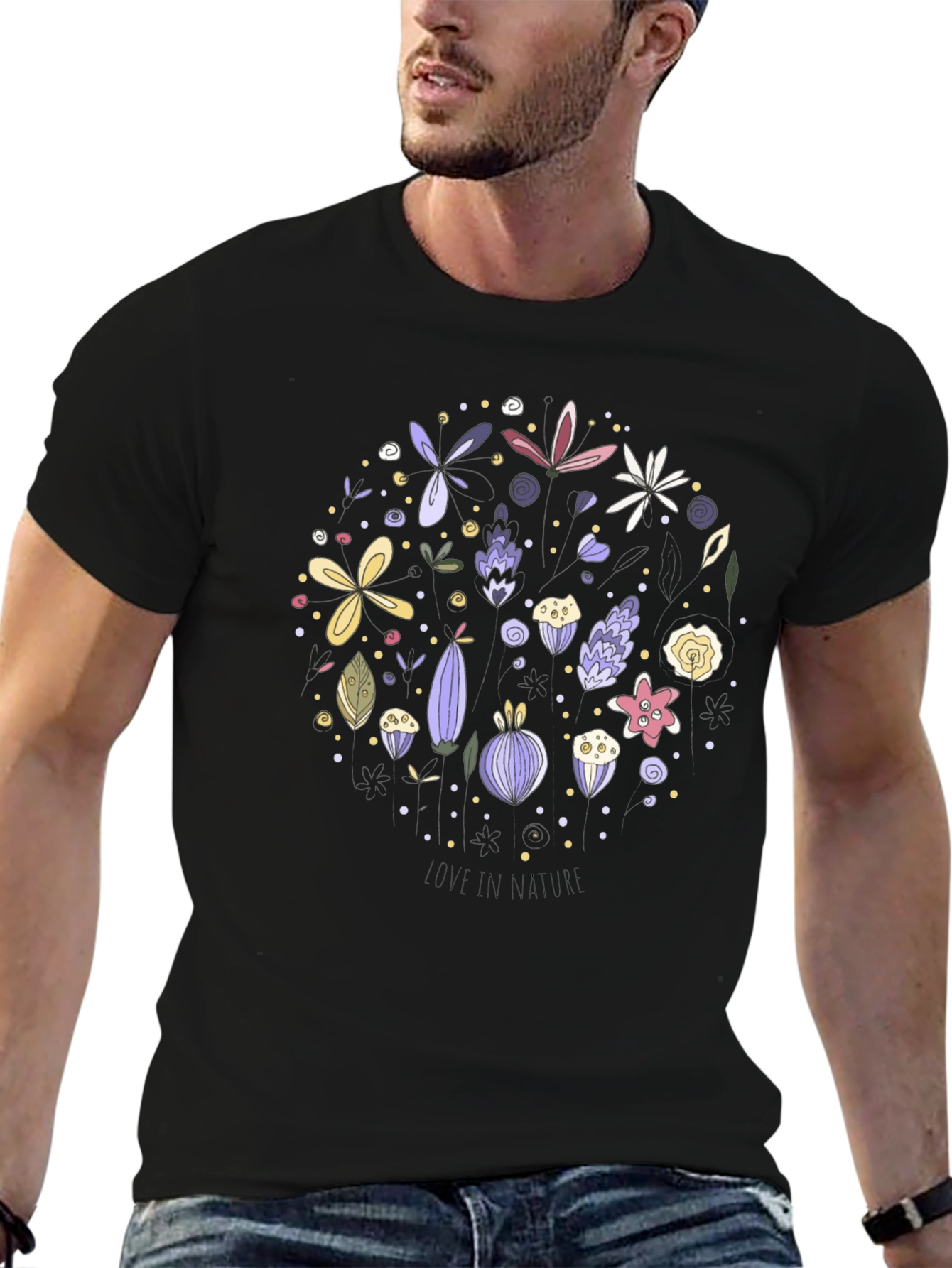 Nature Lover Black Cotton Tee